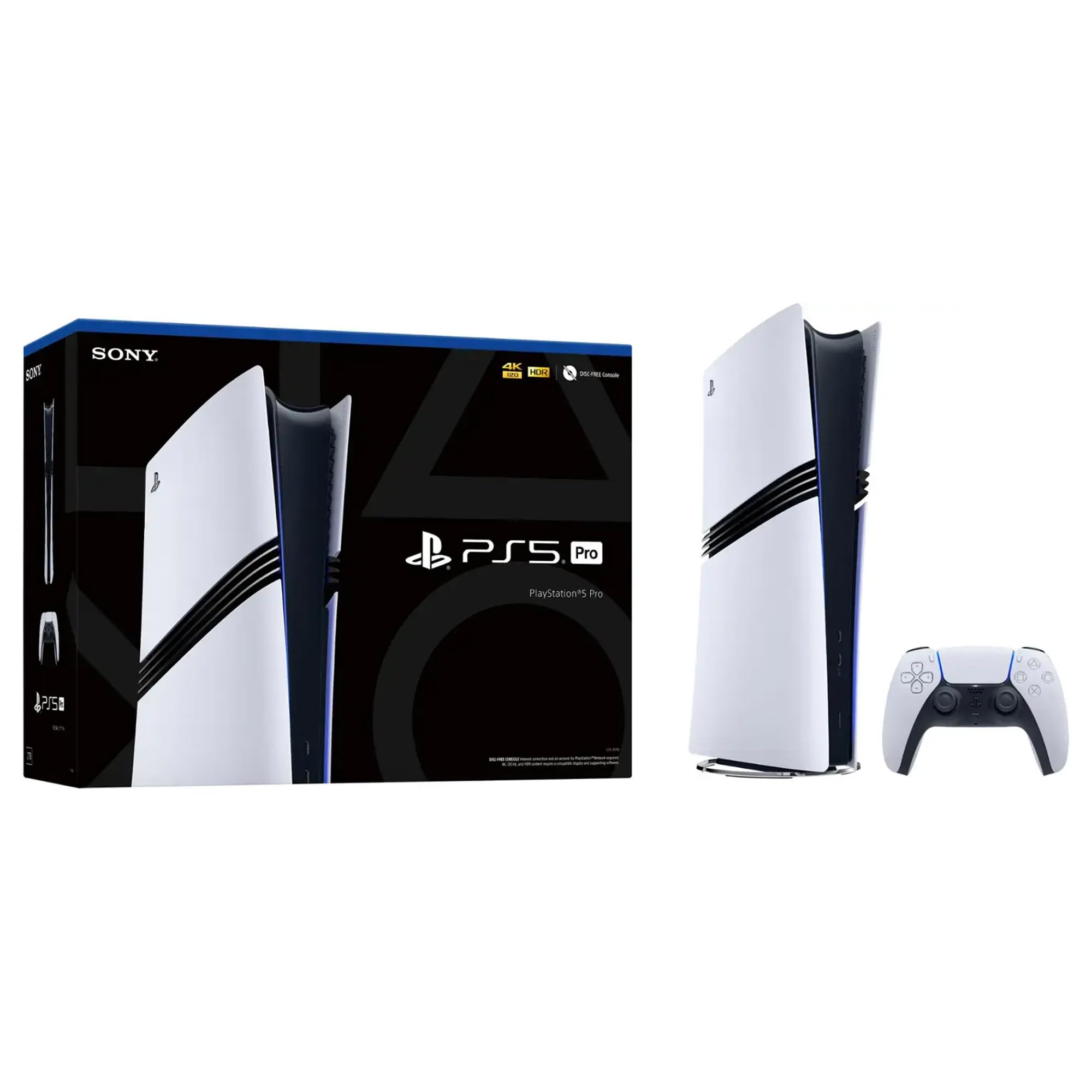 PlayStation 5 Pro 3TB Digital Edition Gaming Console - Fortnite Cobalt Star Bundle with Controller Charger (White) | High-Speed PCIe SSD, Flagship Pro PS5 for Ultimate Gaming Experience | Perfect for 4K Gaming, Streaming & Competitive eSports