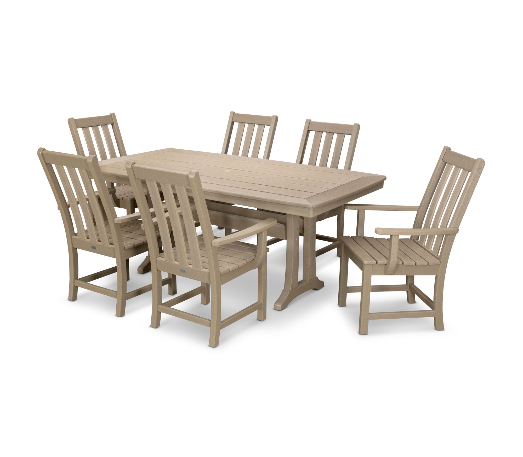 POLYWOOD Vineyard 7-Piece Outdoor Dining Set - Patio Furniture with Weather-Resistant Chairs & Table - Perfect for Backyard, Garden, and Poolside Entertaining