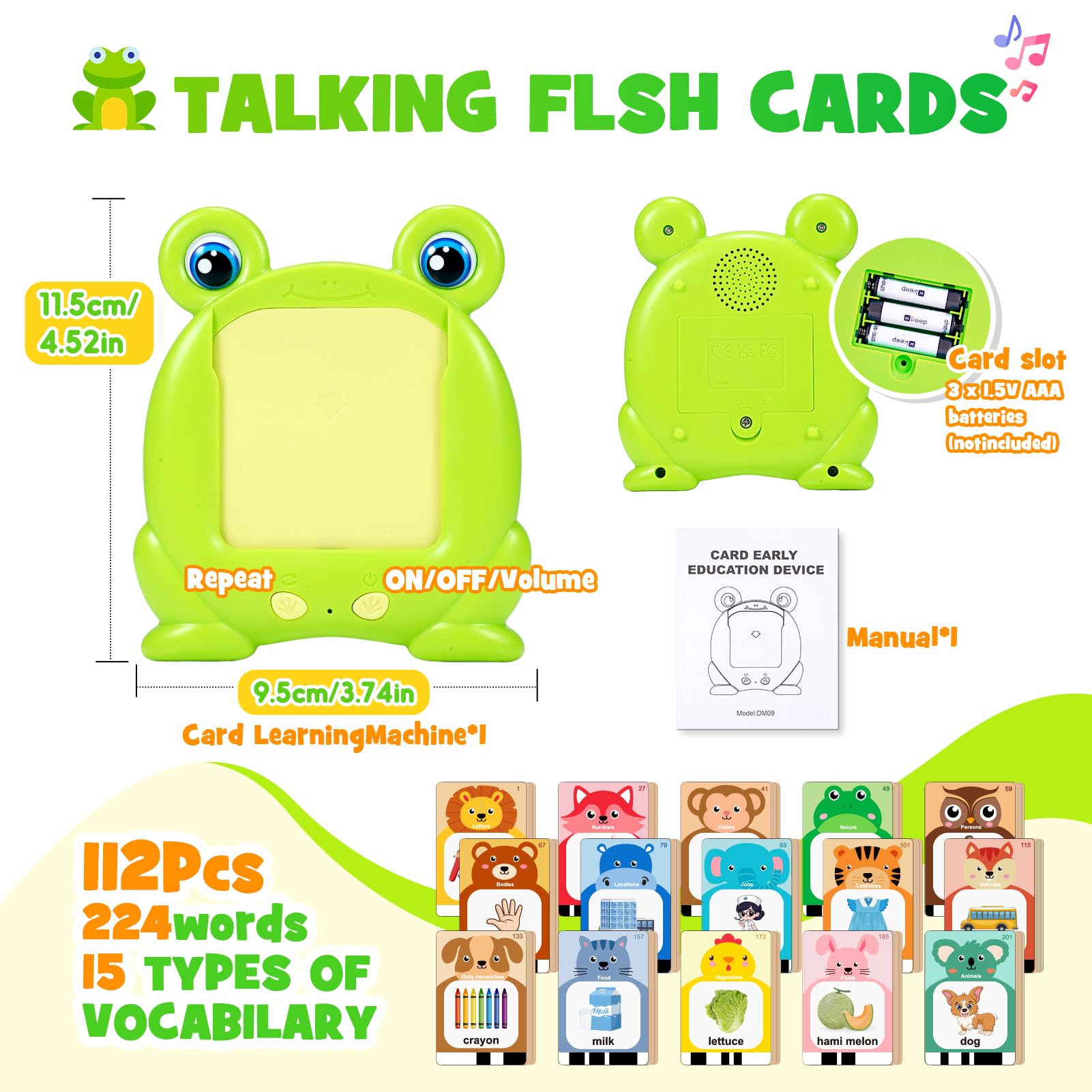 Educational Talking Flash Cards for Toddlers Age 2-3 | 224 Sight Words Learning Toys | Autism Sensory Toys & Speech Therapy Gifts | Perfect for Preschool Learning, Home Schooling & Travel Activities