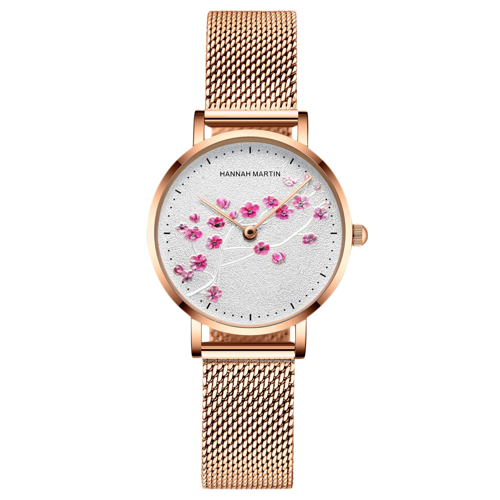 Elegant Floral Women's Watch with Leather Strap - Waterproof Analog Quartz Wristwatch for Ladies | Perfect for Office, Party & Everyday Fashion Accessory
