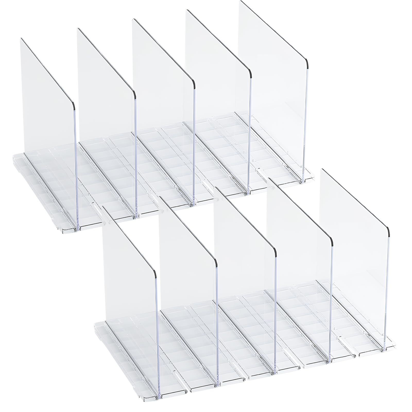 10 Pack Adjustable Acrylic Shelf Dividers - Clear Purse Organizer for Closet & Handbag Storage - Perfect for Closet Organization, Purse Display, and Handbag Collection Management