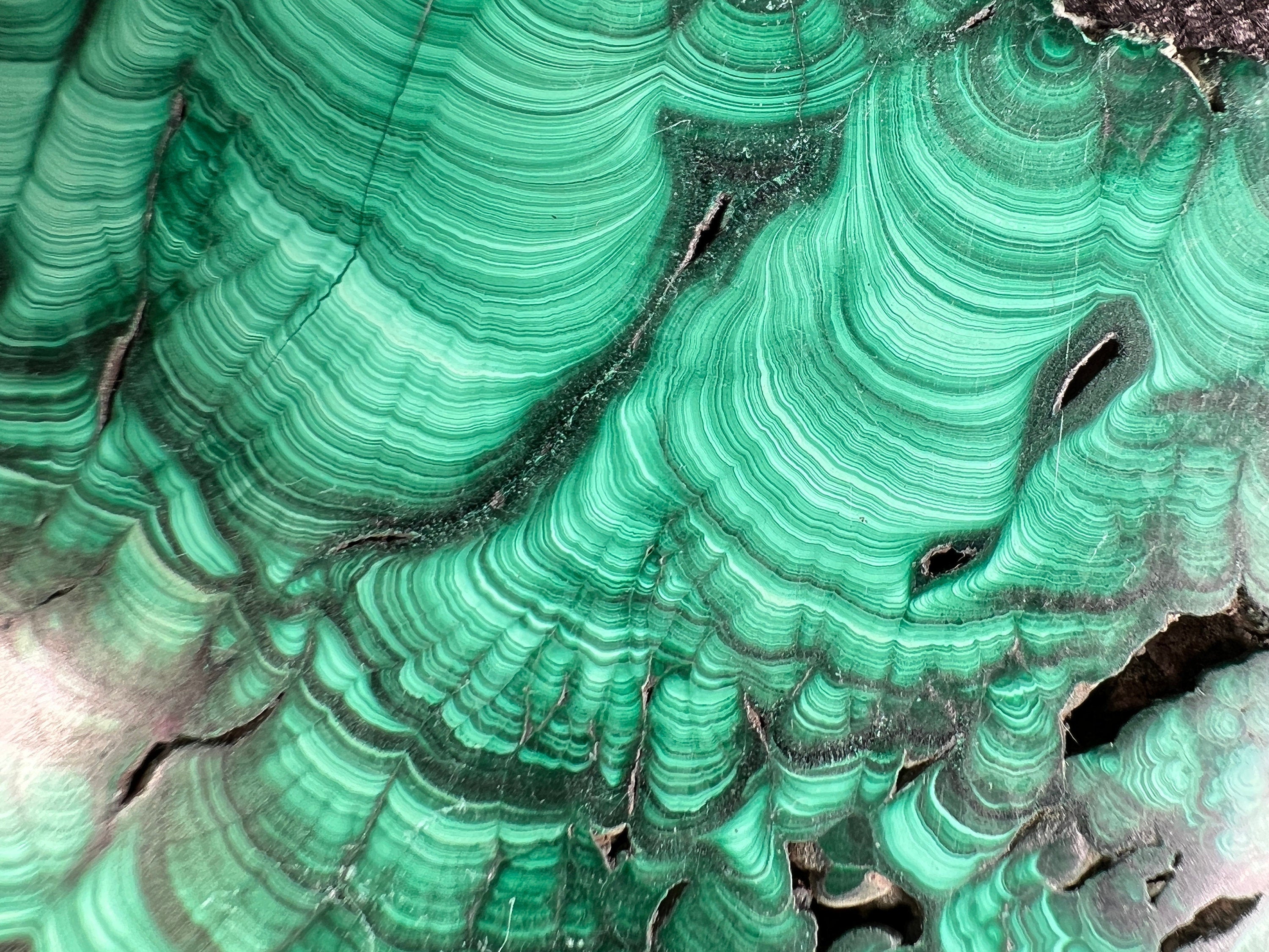 Natural Malachite Crystal Slab - Premium Green Malachite Stone for Jewelry Making, Unique Handcrafted Gifts & Home Decor (50415) | Perfect for DIY Crafts, Crystal Healing & Spiritual Decorations
