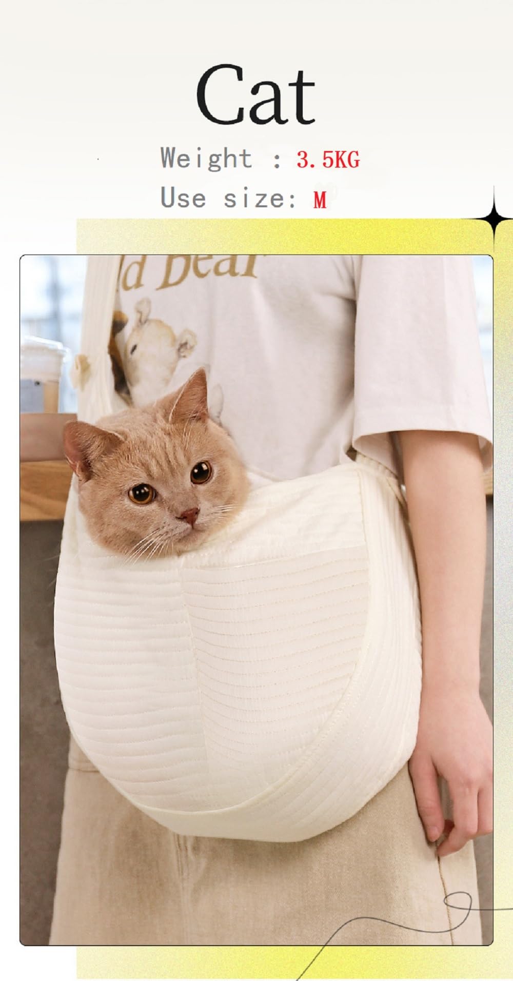 Cat Carrier Bag - Portable Pet Messenger Shoulder Bag for Small Dogs & Cats - Durable Canvas Pet Travel Carrier (Medium Size) - Perfect for Vet Visits, Outdoor Adventures & Daily Walks