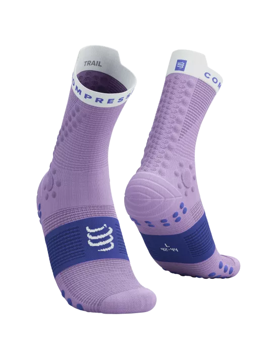 Compressport Pro Racing Socks v4.0 - Unisex Trail Running Socks with Arch Support, Lupine/Dazz Blue - Perfect for Marathon, Hiking & Outdoor Sports