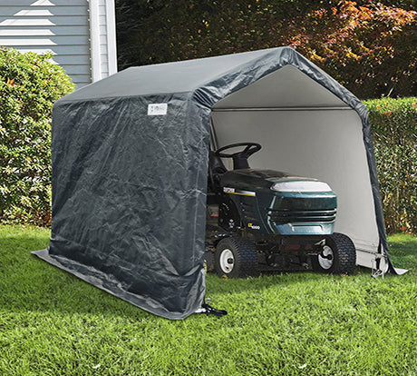6' x 6' Portable Garage for Outdoor Storage - Heavy Duty Gray Shelter for Cars, Equipment & Seasonal Items | Perfect for Backyard, RV & Vehicle Protection