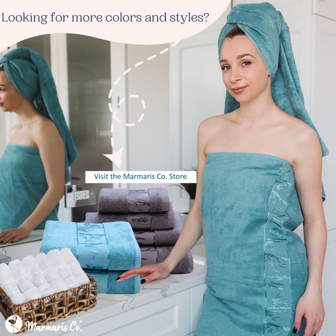 Luxury 4-Piece Super Soft Bath Towel Set - Premium Bamboo Viscose & Turkish Cotton for Spa-Like Experience | Perfect for Bathroom, Beach, Gym & Hotel Use
