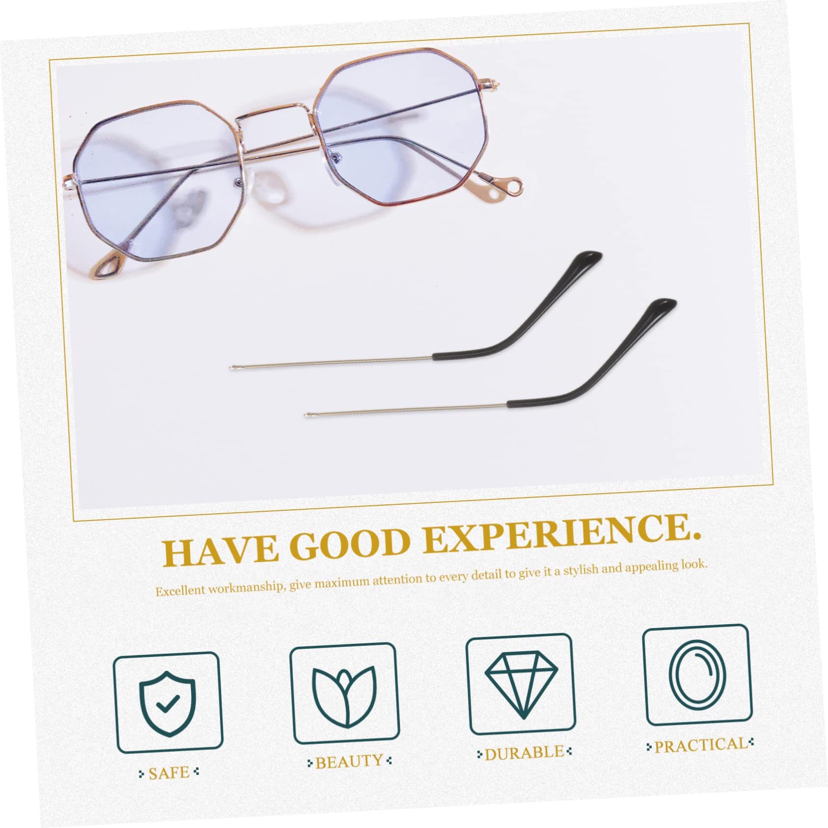 Gatuida 1 Pair Glasses Temple Tips - Alloy Sunglasses Repair Kit for Fixing Loose Glasses Legs | Eyewear Accessories for Comfort & Durability (Perfect for Reading, Driving & Daily Wear)