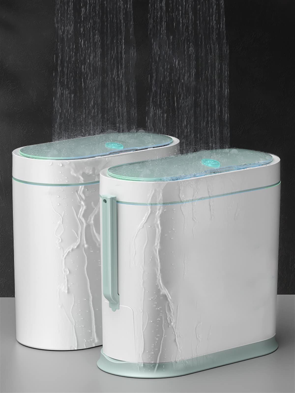 Automatic Smart Sensor Trash Can with Toilet Brush - Waterproof Garbage Bin for Bathroom, Kitchen & Office - Hands-Free Motion Activated Dustbin with Lid