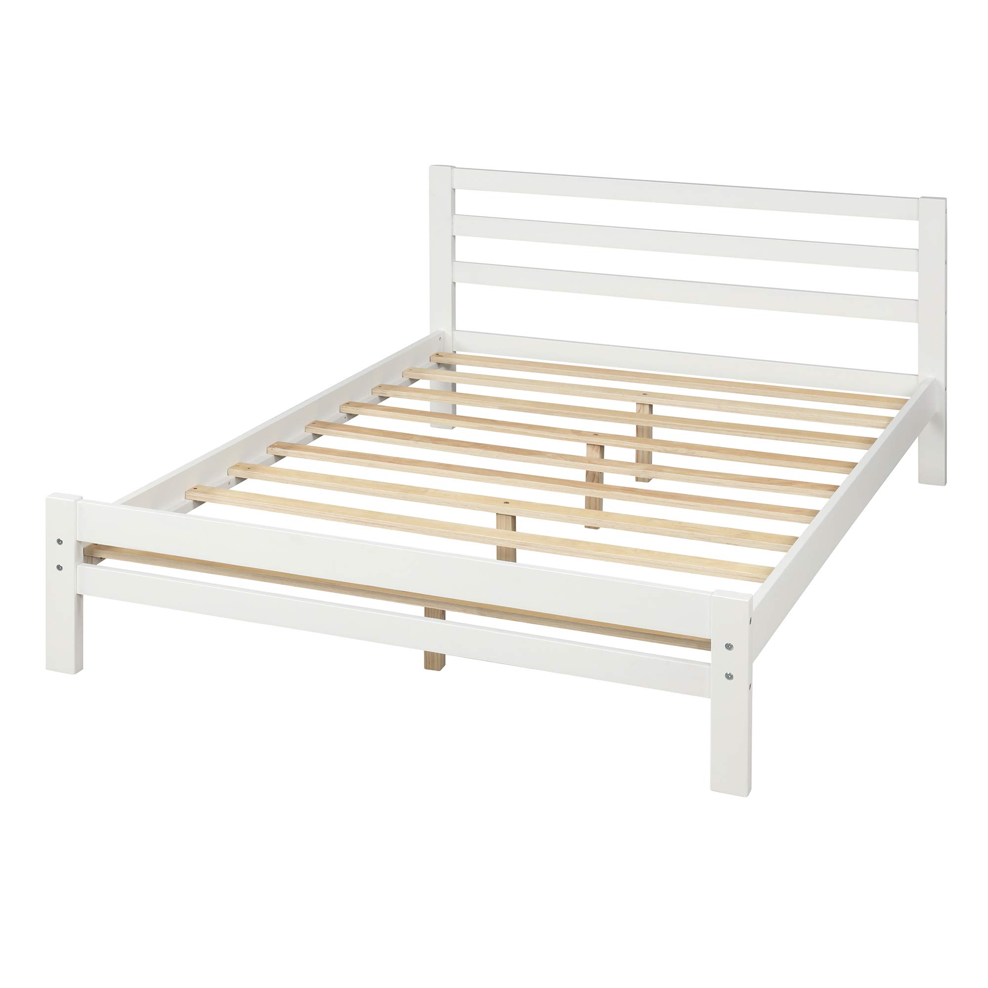 Full Size Wood Platform Bed with Storage Drawers - Sturdy Headboard & Footboard for Teens & Adults - No Box Spring Needed - Perfect for Small Bedrooms