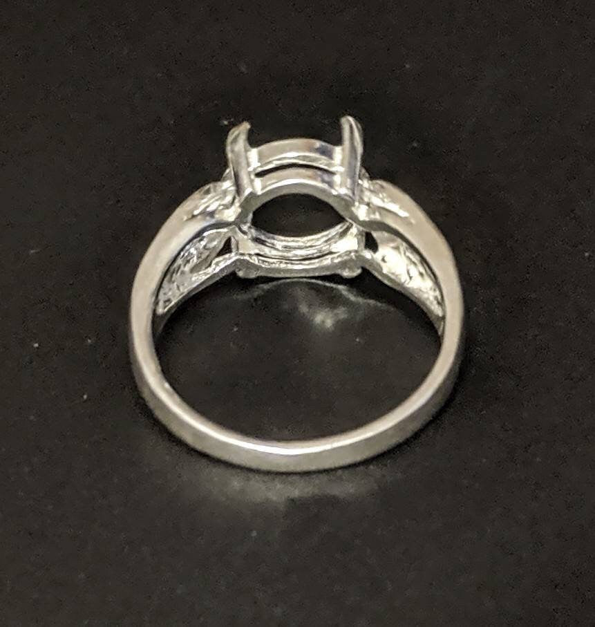 14K Gold or Sterling Silver 6-10mm Round Cabochon Filigree Pre-Notched Ring Setting – Size 7 (Item #163561/143561) – Perfect for Jewelry Making, DIY Crafting & Custom Ring Designs