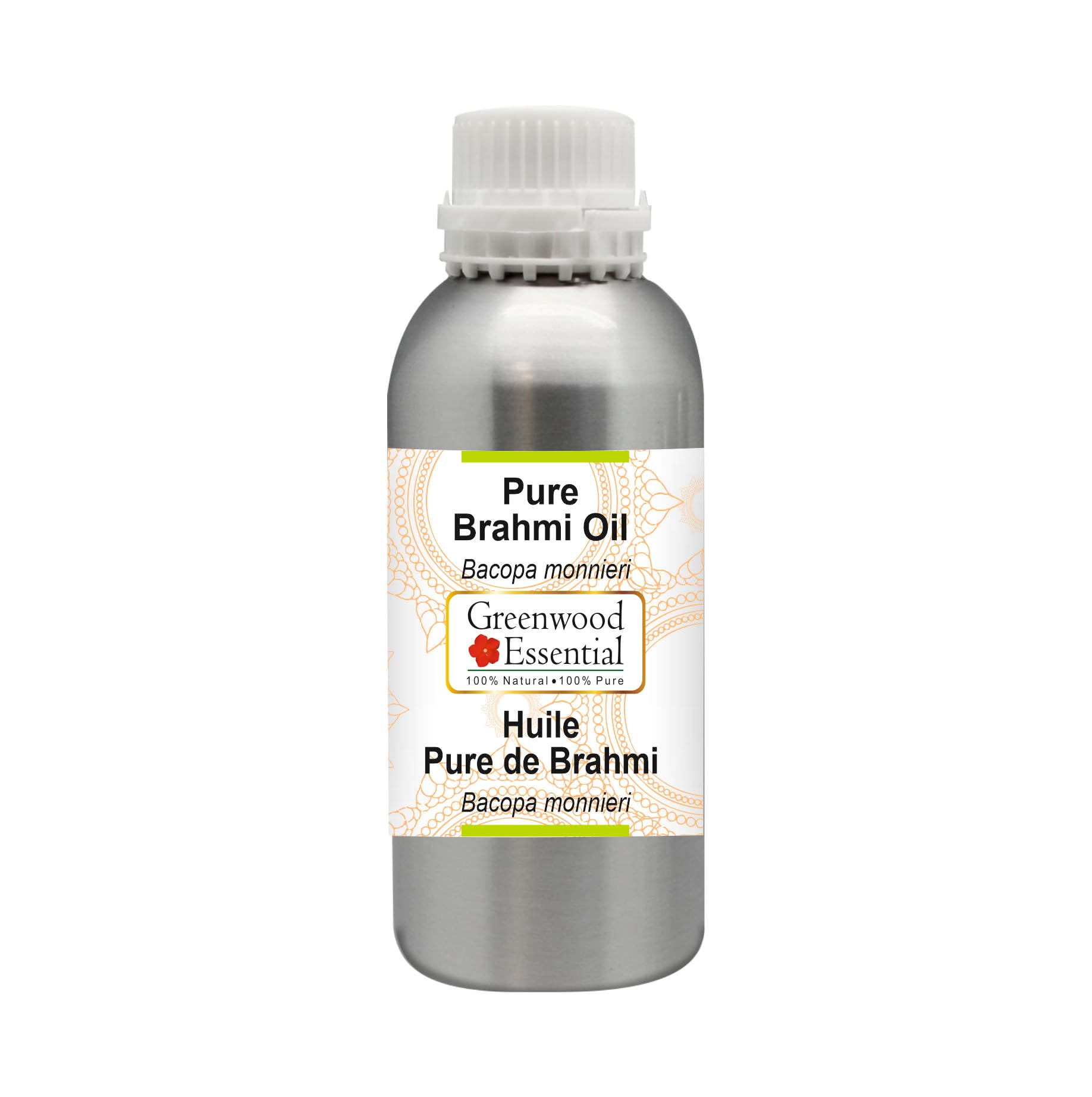 Pure Brahmi Oil (Bacopa Monnieri) - 100% Natural Therapeutic Grade Hair & Scalp Treatment - 42oz (1250ml) for Stress Relief, Memory Enhancement & Ayurvedic Wellness - Perfect for Massage, Aromatherapy & Daily Hair Care