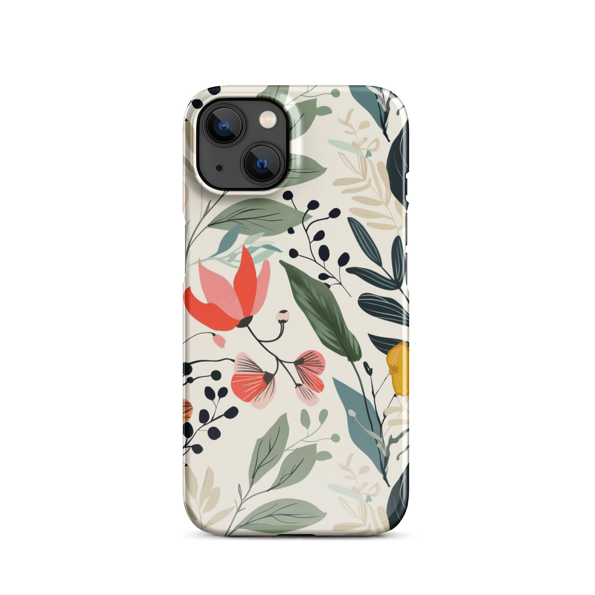 Botanical Leaves iPhone Snap Case - Durable Protective Cover for iPhone 11/12/13/14/15 Pro Max - Nature-Inspired Design - Perfect for Outdoor Adventures & Daily Use