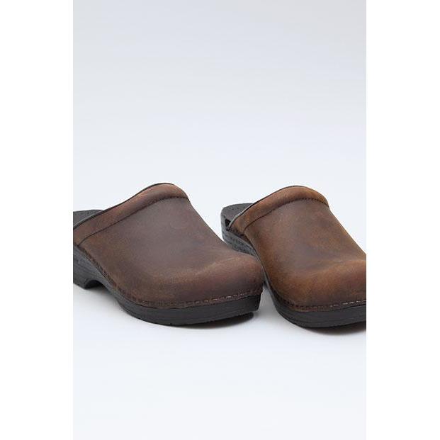 DANSKO SONJA Women's Clogs - Comfortable Slip-Resistant Work Shoes in Antique Brown for Nurses, Chefs & Professionals
