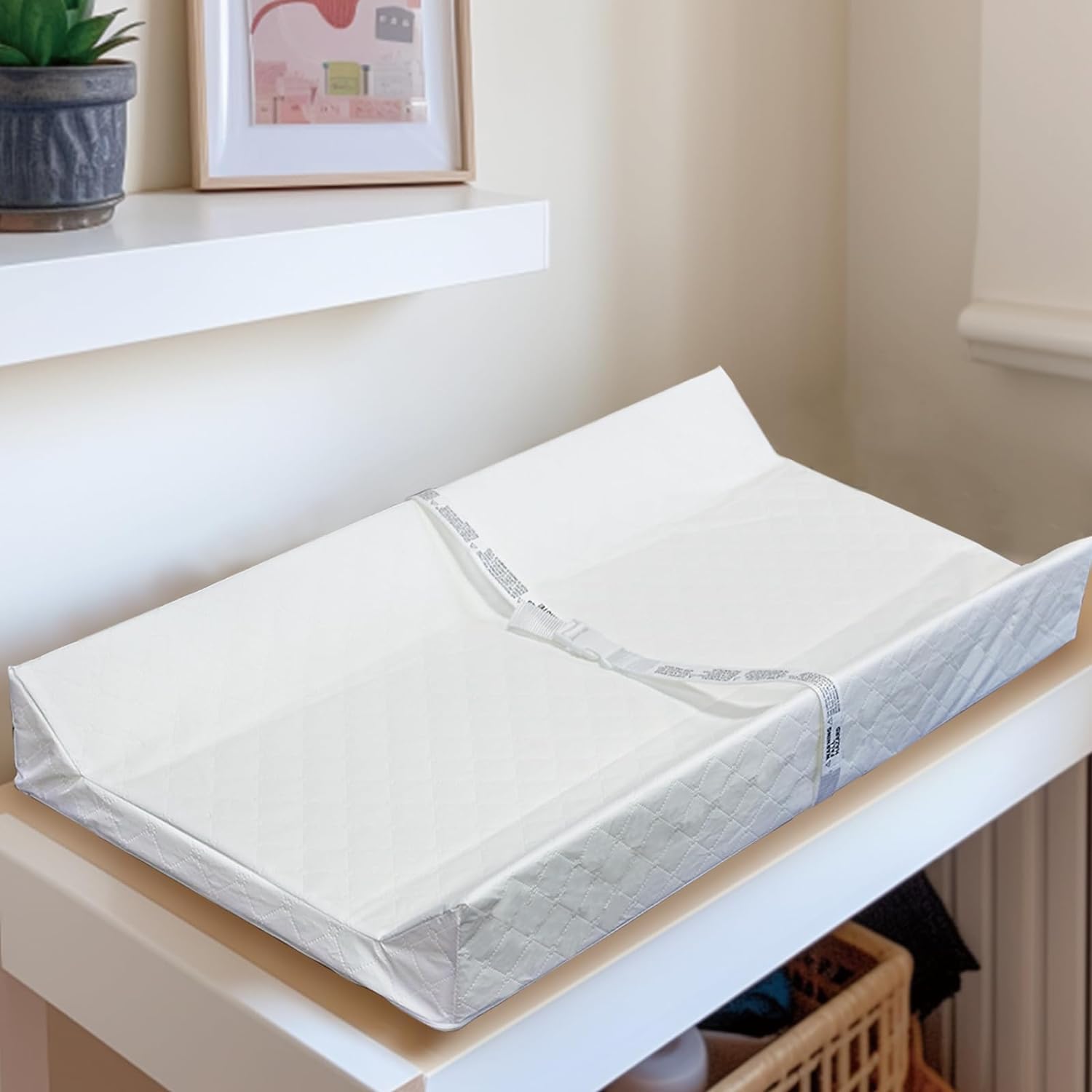 Waterproof Baby Changing Pad with Washable Cover - Hypoallergenic Contour Diaper Changing Mat for Nursery, Dresser Top & Travel | Portable for Home, Daycare & On-the-Go Parents