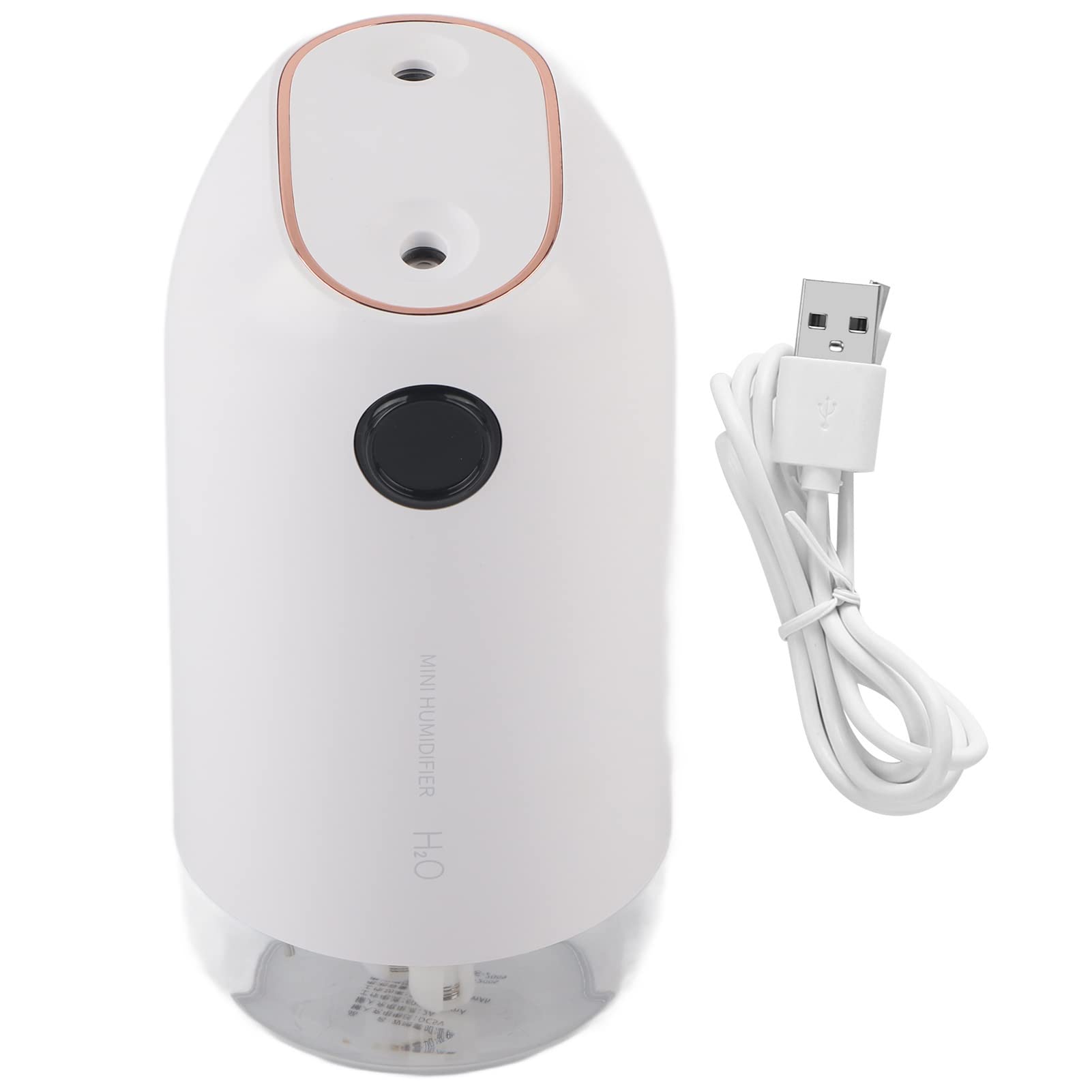 500ml Mini USB Rechargeable Humidifier - Portable Air Humidifier with Night Light for Home, Office, Bedroom & Car | White Cool Mist Fog Maker for Dry Air Relief, Baby Nursery & Travel Use