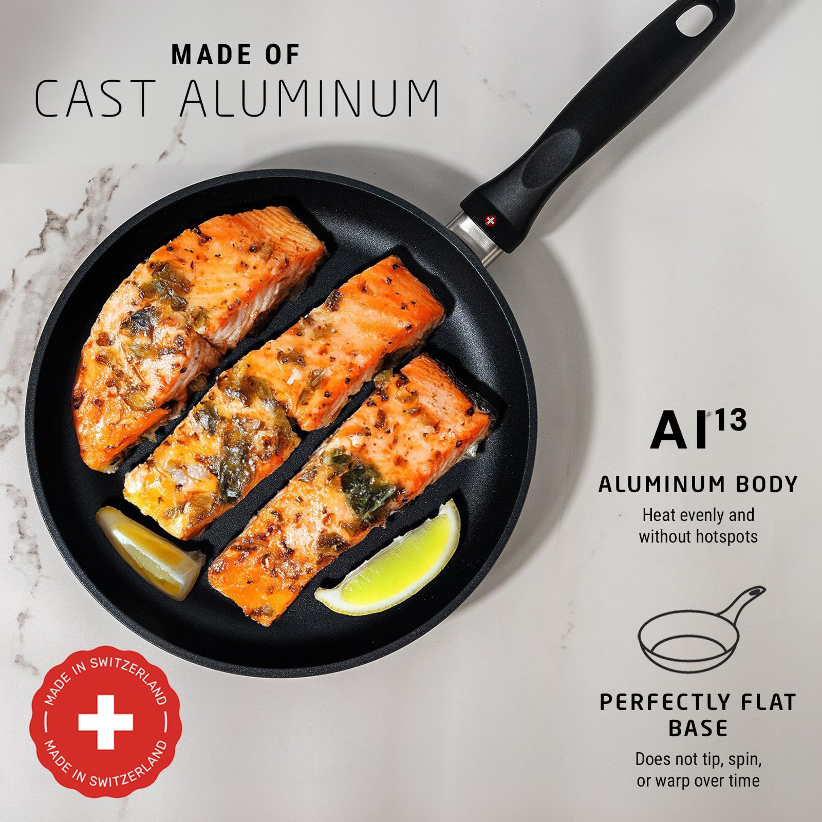 **Swiss Diamond 8 Inch Nonstick Frying Pan – Aluminum Coated Skillet, Dishwasher & Oven Safe, Stainless Steel Handle, Grey – Perfect for Sautéing, Frying & Baking**