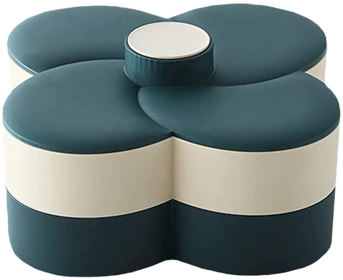 Rotating Double-Layer Plastic Snack Serving Tray with Lid - Divided Candy Nut Dish for Parties, Weddings, Restaurants & Home Use - Perfect for New Year Celebrations, Movie Nights & Family Gatherings