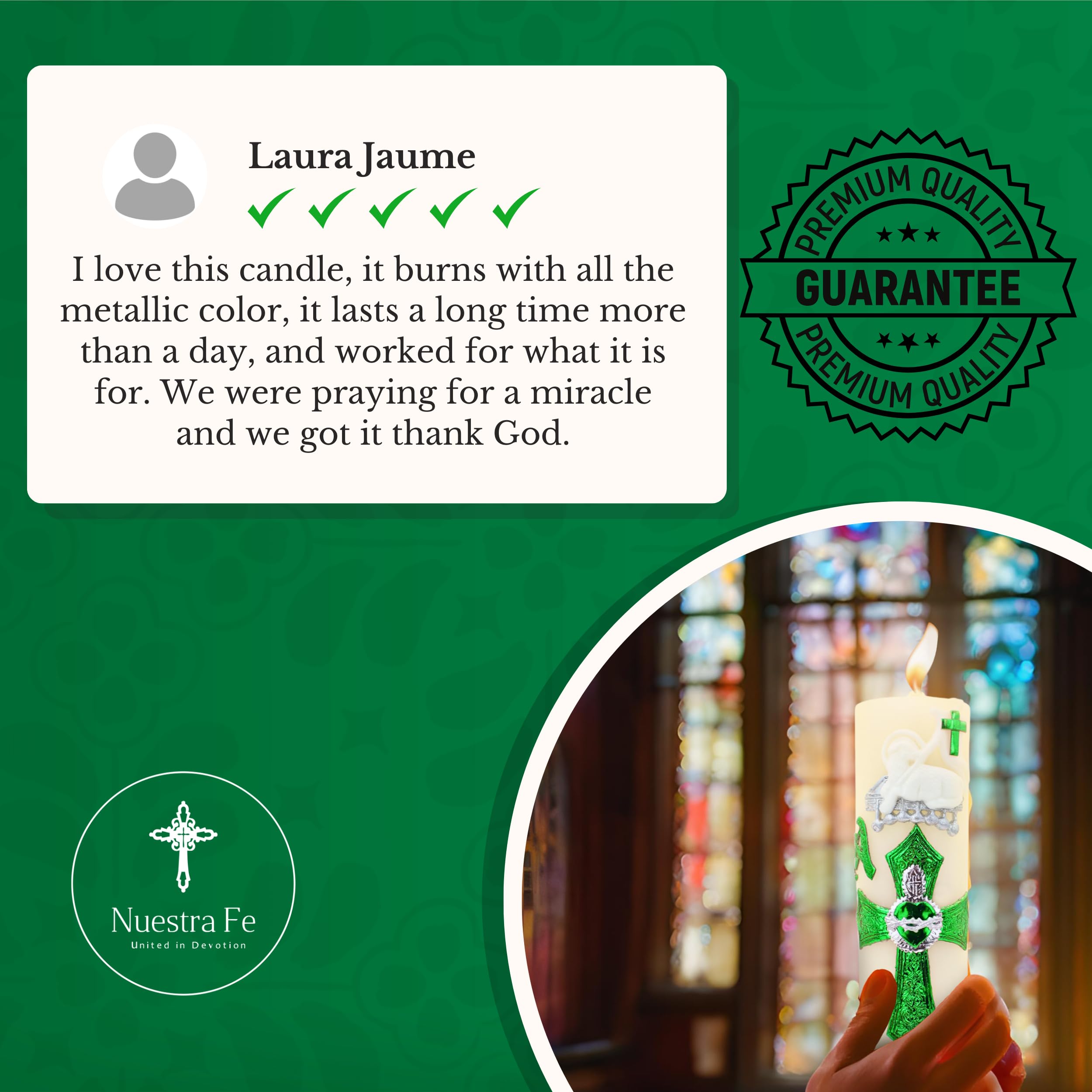 Large Catholic Religious Candles - Easter Paschal Candle - Big Catholic Prayer Candles - Saint Candles & Our Lady of Guadalupe Devotional Candles - Catholic Paschal Candles for Church Altar, Home Prayer & Religious Ceremonies