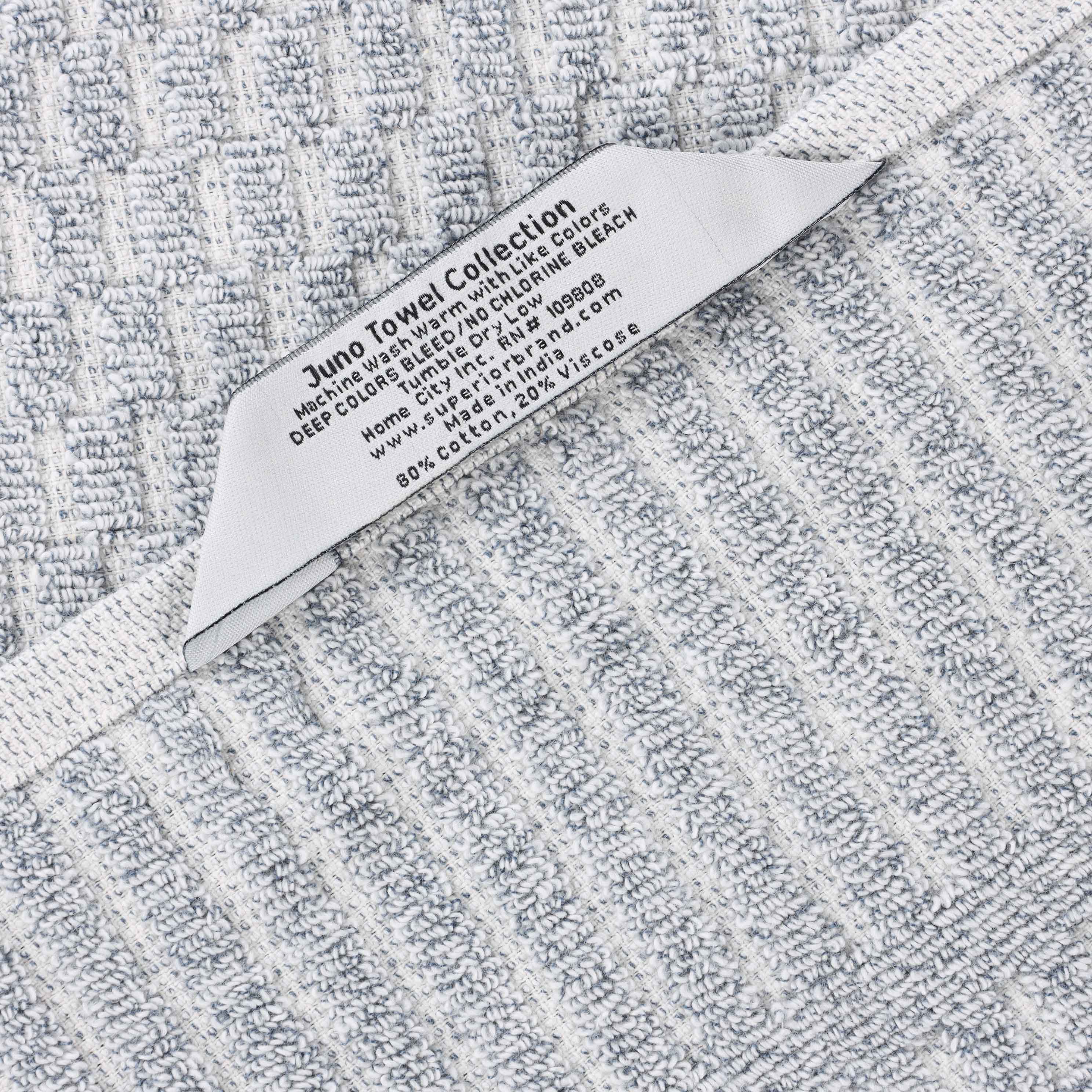 Premium Juno Cotton Blend Medium Weight Checkered Border Bath Towels - Ultra Absorbent & Soft, Set of 2 (Grey/White) | Luxury Bath Sheets for Spa, Hotel & Home Use