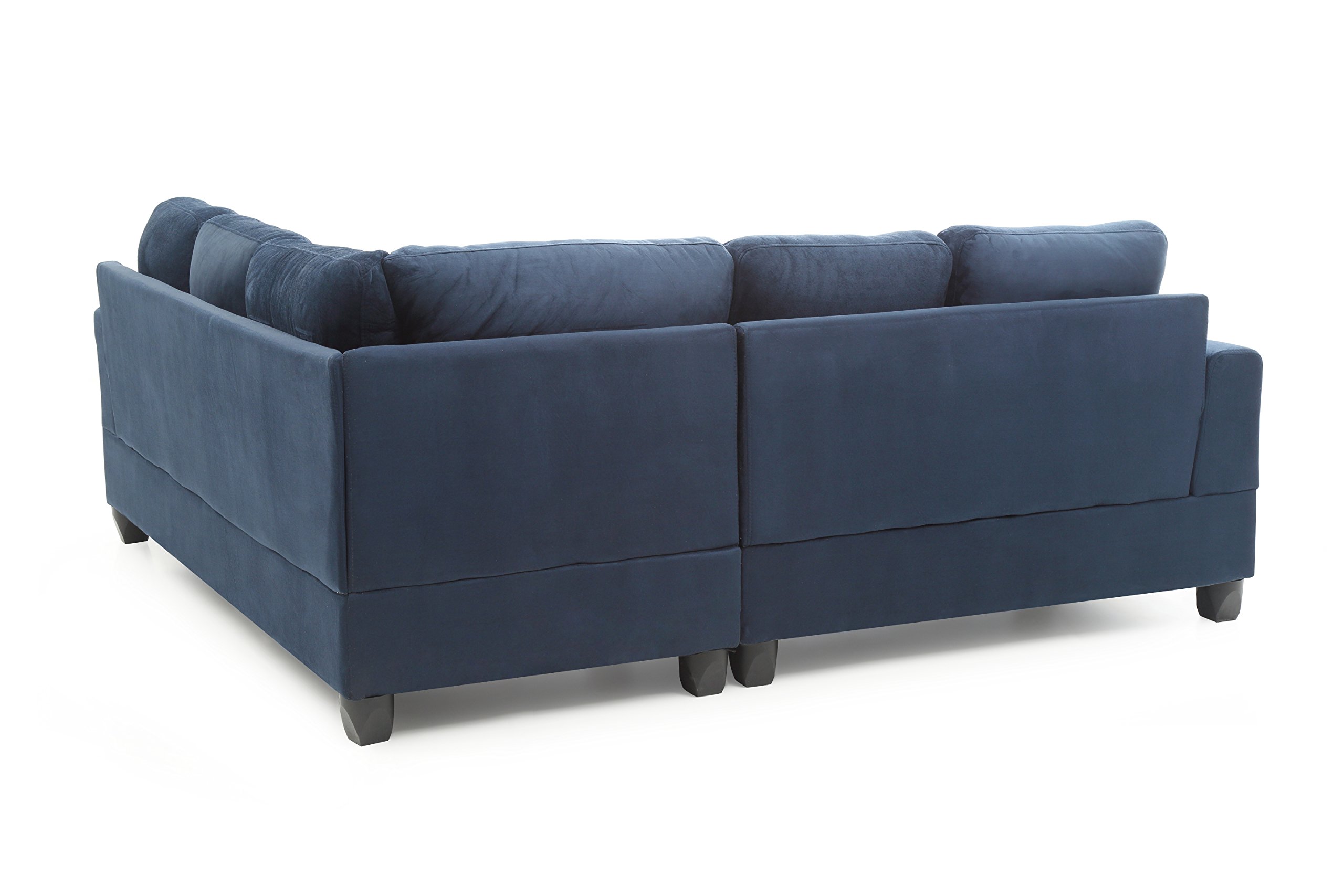 Glory Furniture G510B-SC Modern Navy Blue Sectional Sofa Set - 2-Piece L-Shaped Couch with Soft Fabric for Living Room, Family Room & Home Theater Comfort