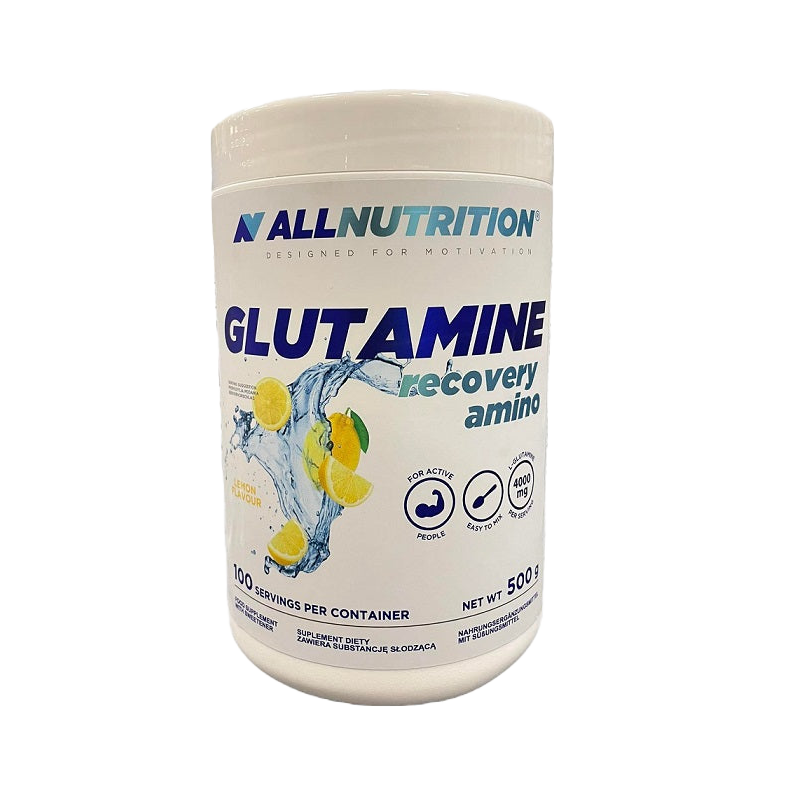 Allnutrition Glutamine Recovery Amino Acid Supplement - Lemon Flavor 500g Powder for Muscle Recovery & Post-Workout | Supports Immune System & Digestive Health | Ideal for Athletes & Fitness Enthusiasts