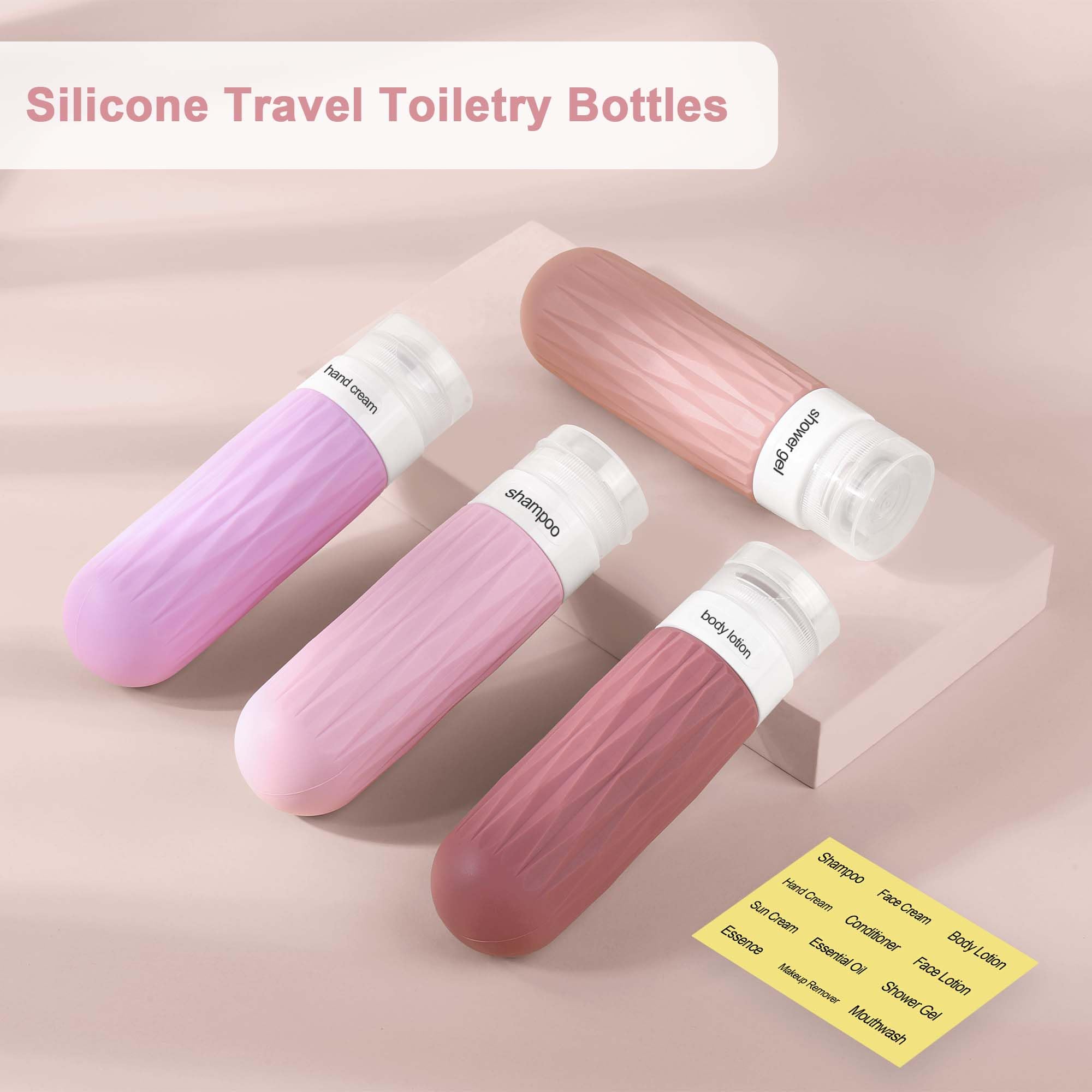 TSA Approved 3oz Leakproof Silicone Travel Bottles for Shampoo & Conditioner - Refillable Toiletry Containers for Air Travel, Gym & Vacation (Purple, 3 Ounces)