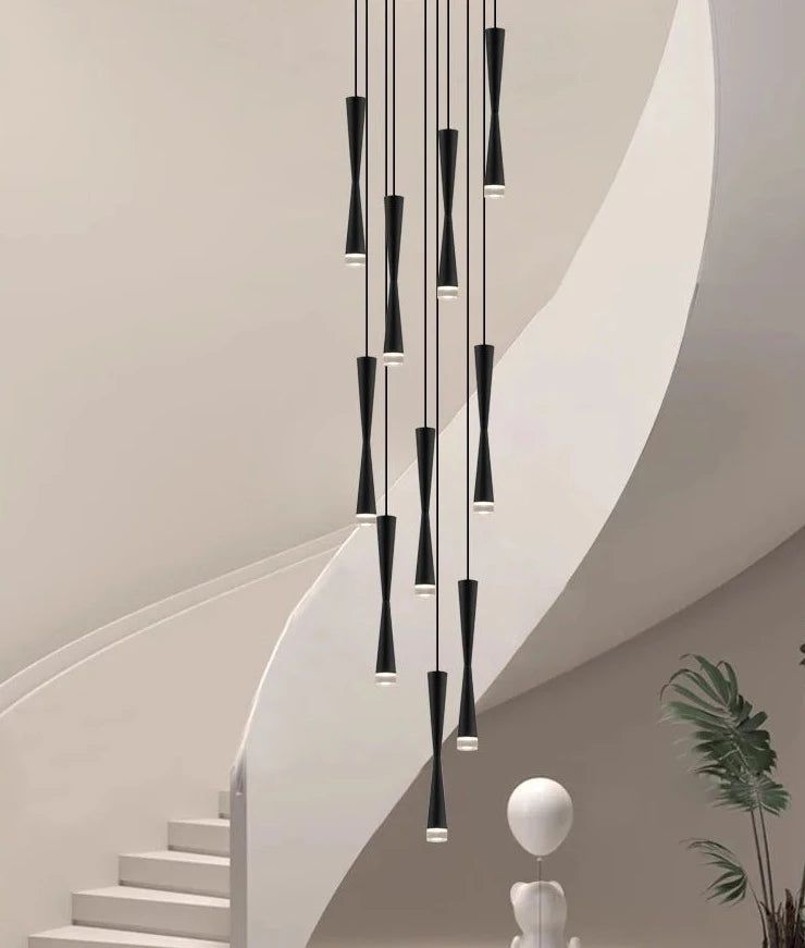 Modern LED Attic Bend Tubes Chandelier - Energy Efficient Ceiling Light Fixture for Dining Room, Bedroom & Living Room Decor