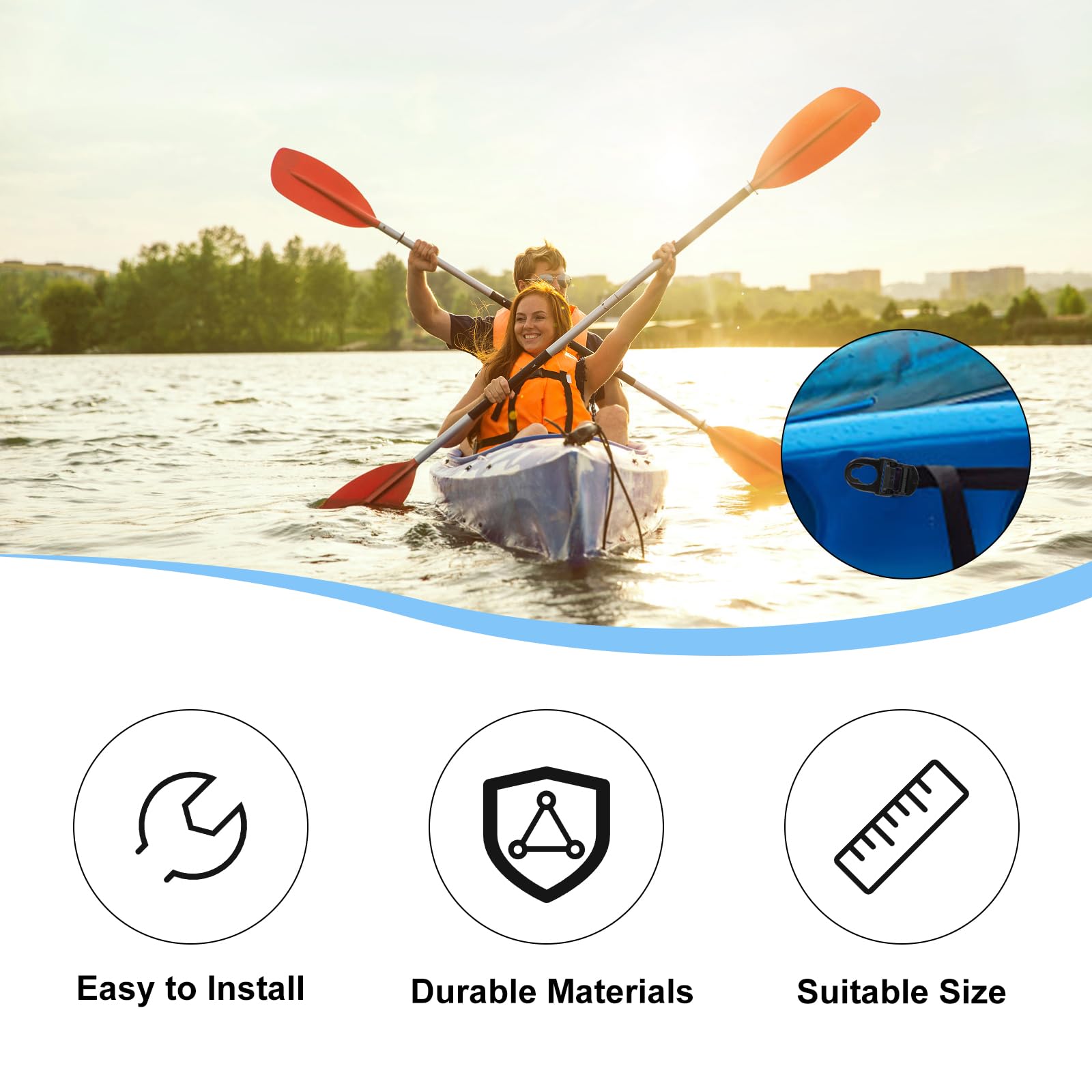 Kayak Seat Repair Clips & Hooks Replacement Kit - Durable Kayak Accessories Compatible with Lifetime Emotion Kayaks | Perfect for Kayak Seat Fixes & DIY Kayak Maintenance