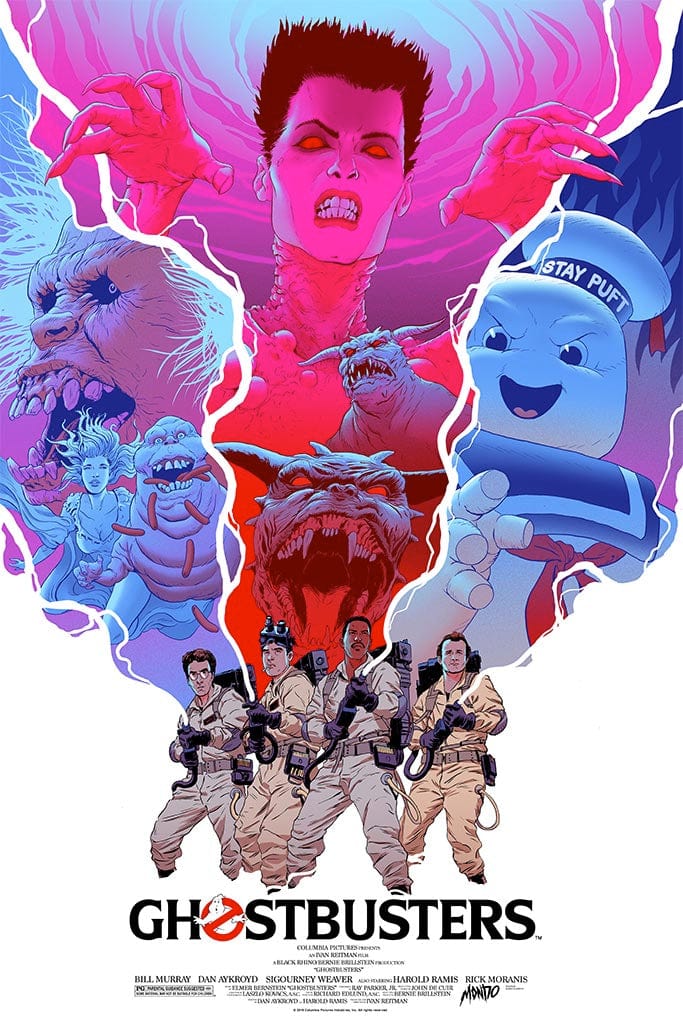 Ghostbusters Movie Poster by Robert Sammelin - Officially Licensed Collectible Wall Art for Home Theater & Fan Cave Decor