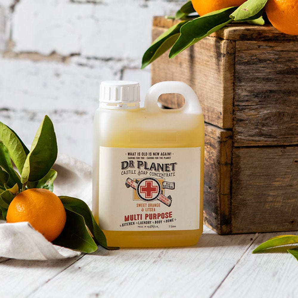 Dr Planet Castile Soap 1L - Organic Liquid Soap for Face, Body & Hair | Vegan, Cruelty-Free & Biodegradable | Perfect for Showering, Baby Care & Household Cleaning