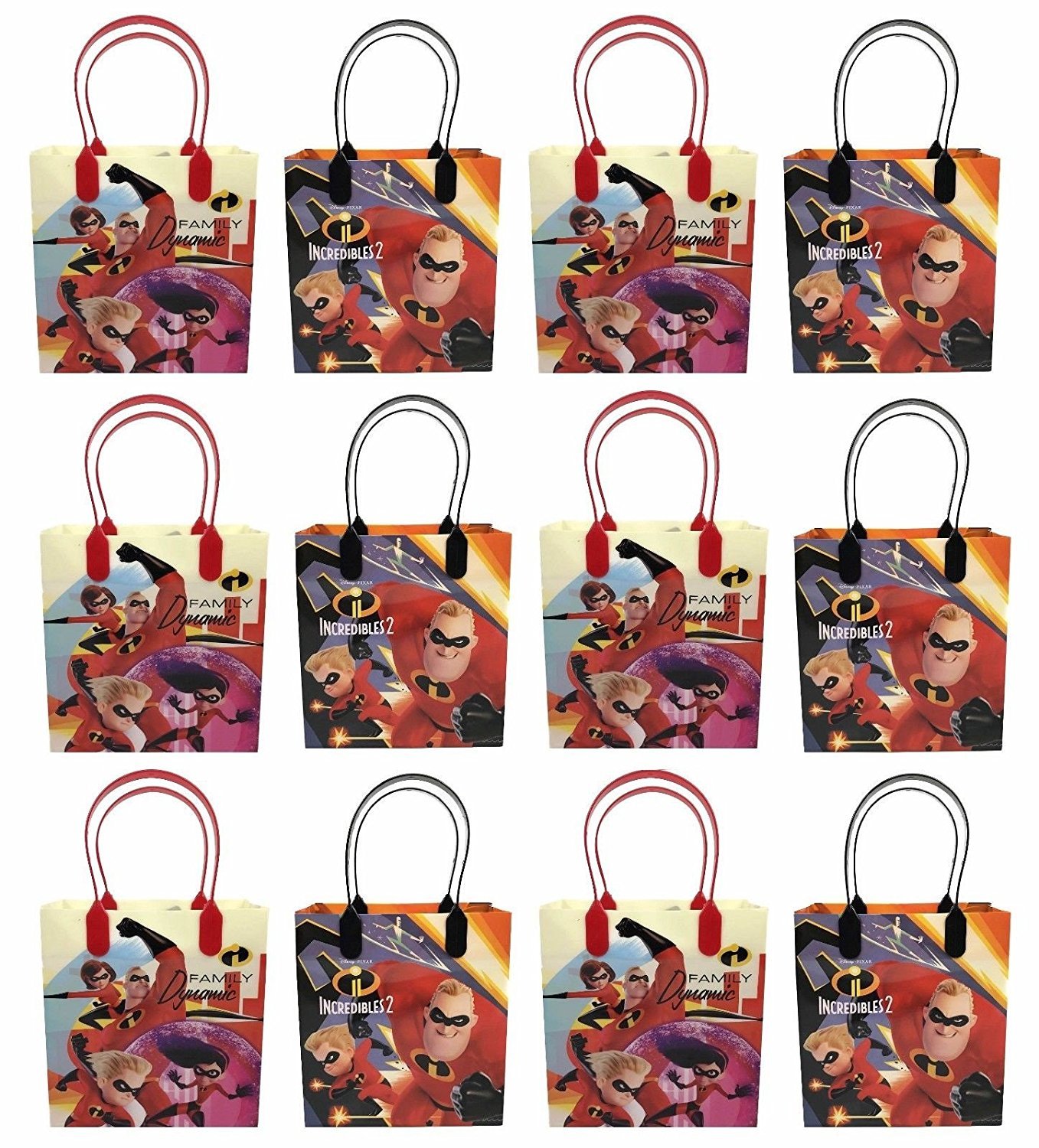 12-Piece Disney Incredibles 2 Party Favor Bags - Superhero Themed Goodie Bags for Kids Birthday Parties, School Events & Movie Night Treats
