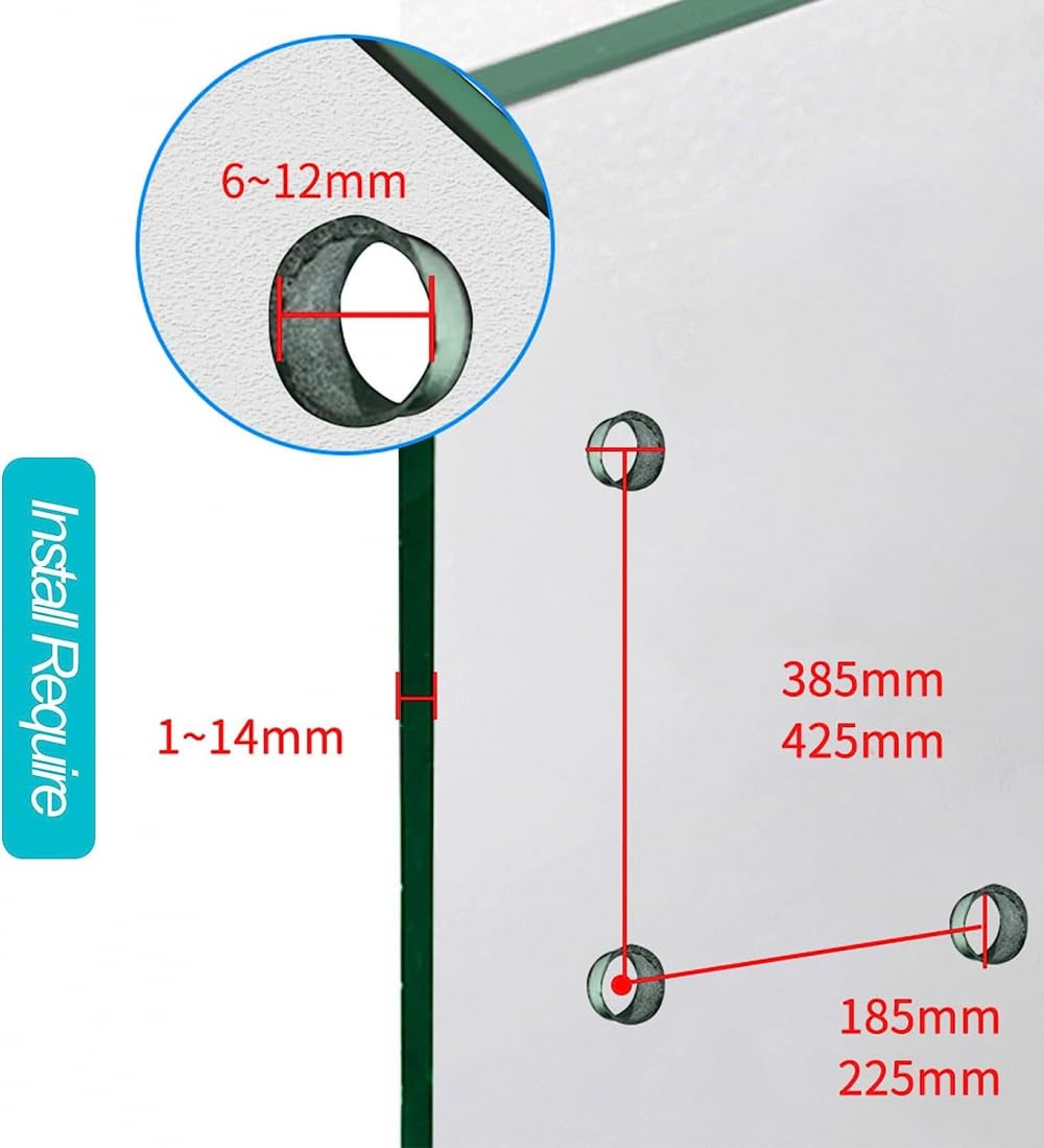 Sliding Shower Door Handle Replacement for Glass Doors - 425mm+225mm | Bathroom Hardware Accessories for Shower Enclosures
