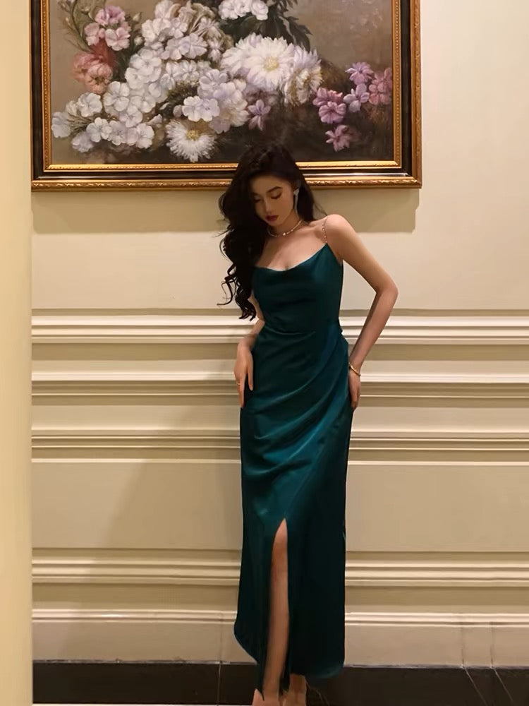 Elegant Dark Green Sheath Long Prom Dress for Evening Party & Formal Events - Perfect for Homecoming, Banquets, and Special Occasions - Style J3265