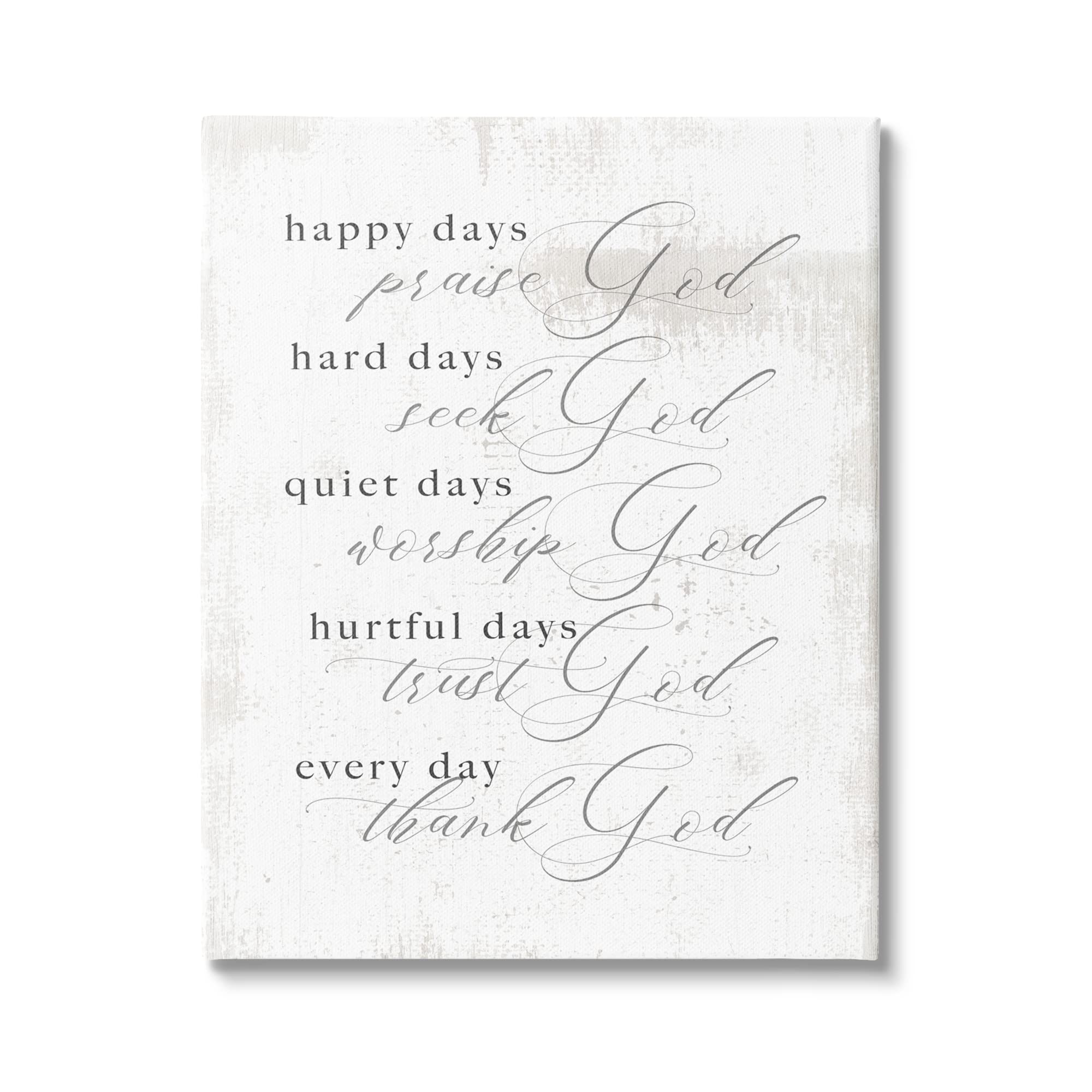 Stupell Industries Inspirational Wall Art - 'Happy Quiet Hurtful Hard Days with God' Phrase by Daphne Polselli | Christian Home Decor, Bedroom & Office Motivation