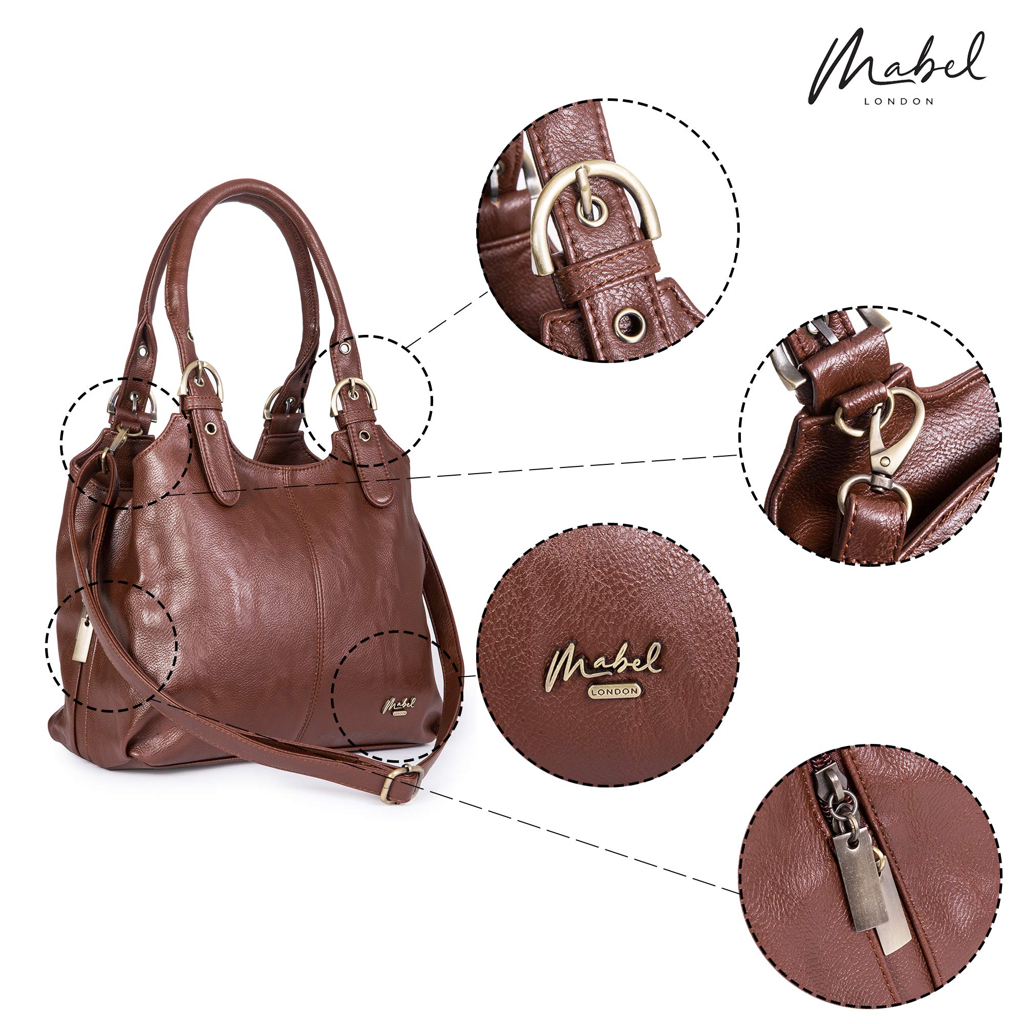 AMELIA Women's Medium Multi-Pocket Handbag with Long Adjustable Shoulder Strap - Stylish Crossbody Purse for Work, Travel & Everyday Use