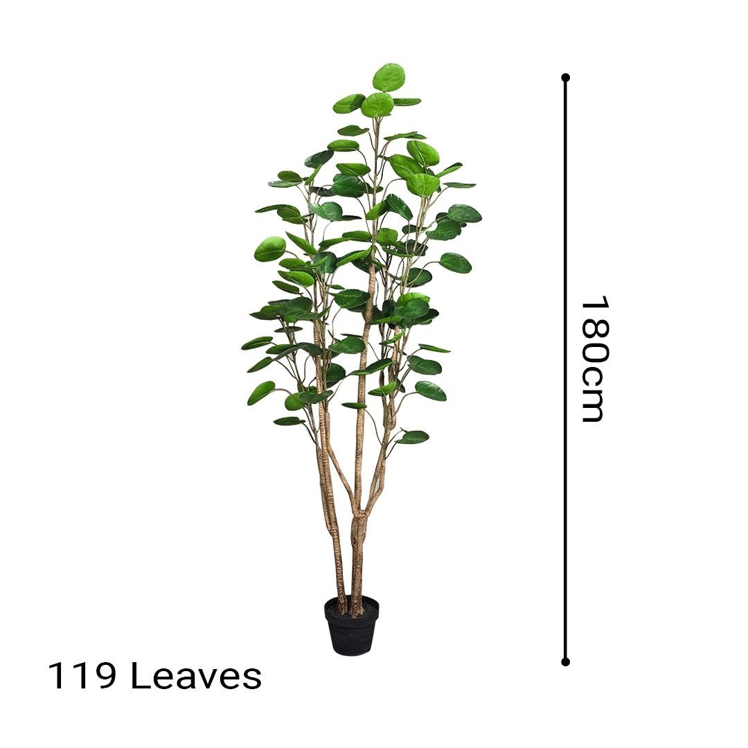 4X 180cm Green Artificial Indoor Fake Money Tree Plants - Realistic Simulation Decor for Home Office Living Room Bedroom Decorations