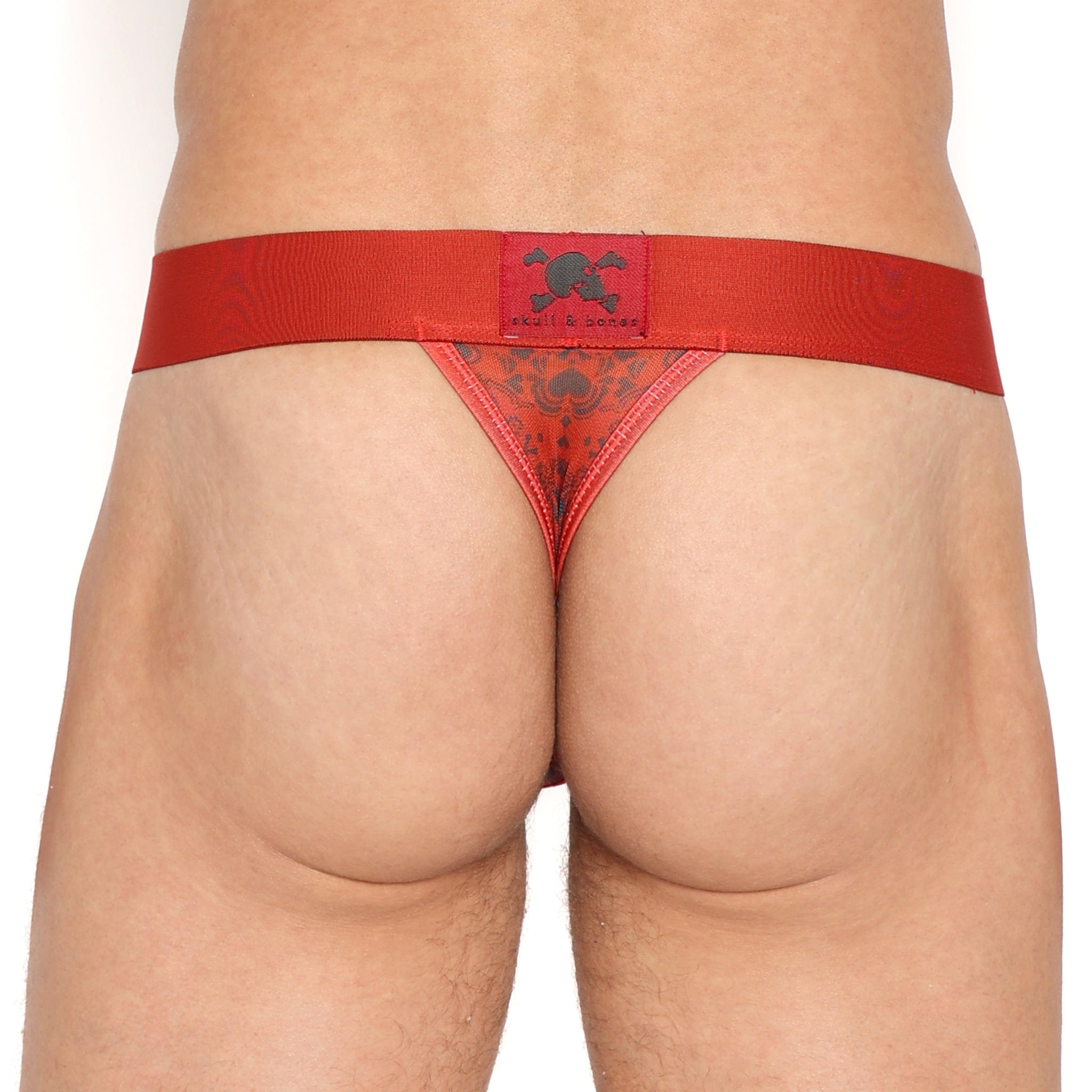 Red Heart Bandana Sheer Mesh Thong Panties - Sexy Lingerie for Valentine's Day, Date Night & Boudoir Photography
