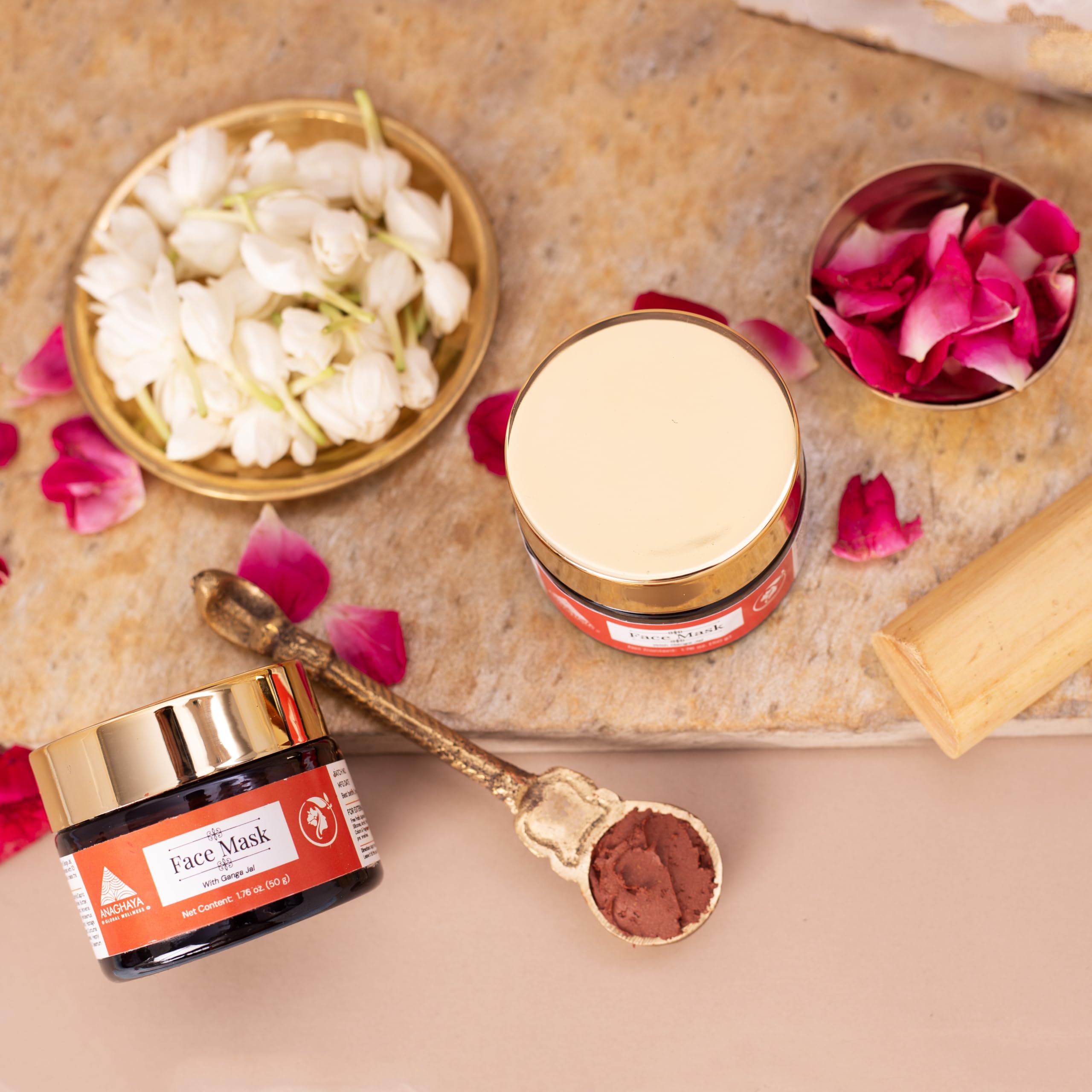 Anaghaya Ultimate Skincare Set for Women - Menopause Relief Cream, Hydrating Body Lotion, Daily Facial Moisturizer & Brightening Face Mask with Sandalwood, Ganges Water & Clarified Butter - Perfect for Dry Skin Care & Anti-Aging Routine