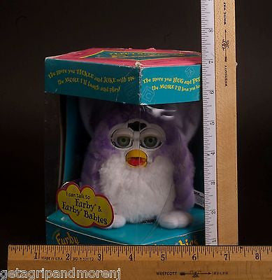 Original 1999 FURBY BABIES Purple & White Collectible Toy - New/Old Stock in Original Box - Excellent Condition - Perfect for Collectors & 90s Nostalgia Gifts