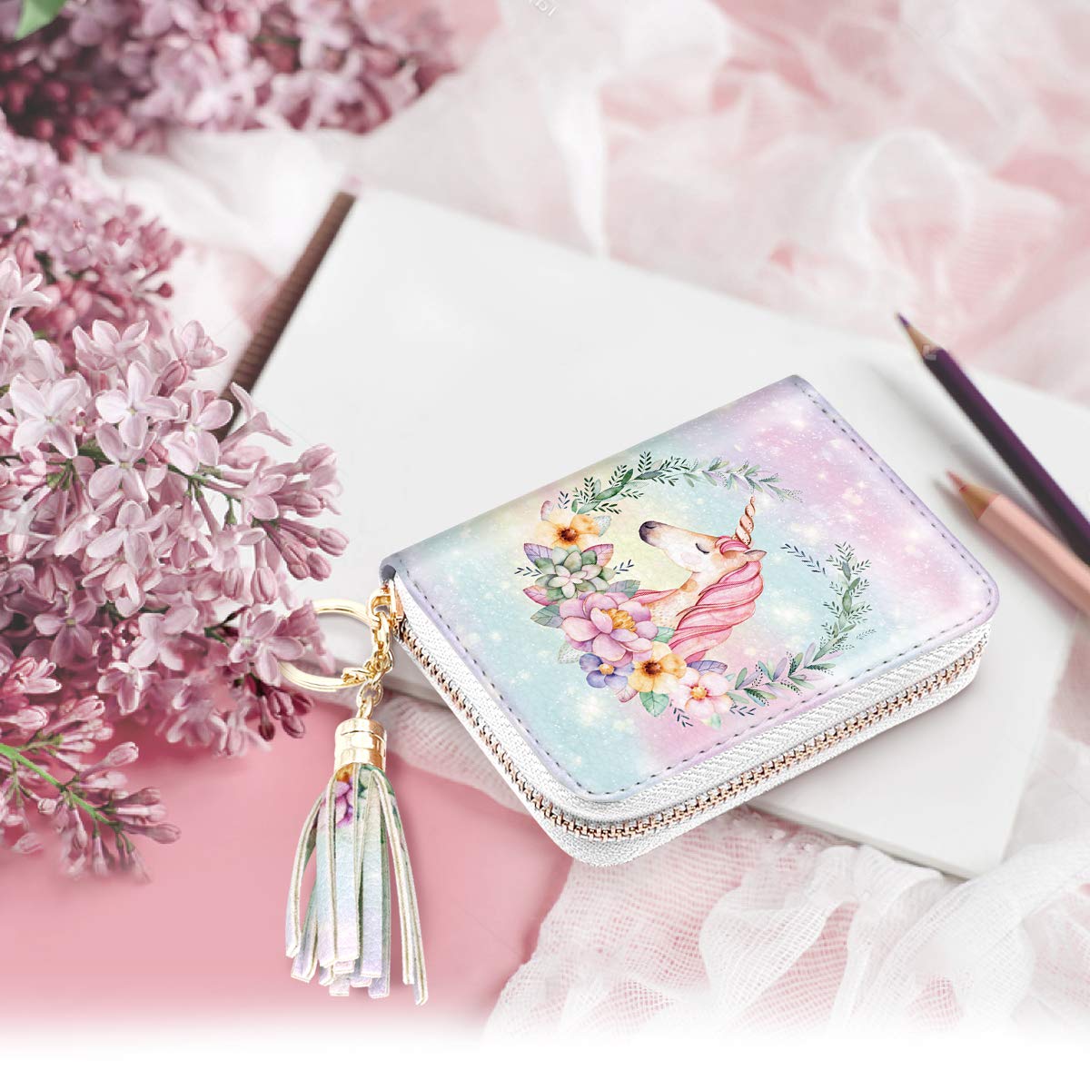 Stylish RFID Blocking Glitter Credit Card Holder for Women - Compact & Secure Small Wallet for Credit Cards, ID & Cash - Perfect for Everyday Use, Travel & Gifting