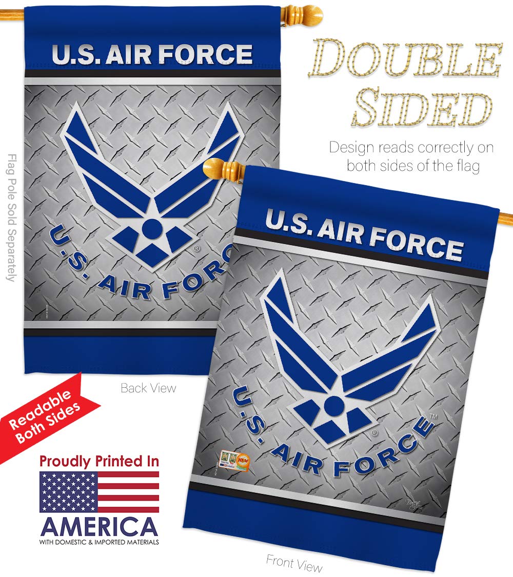 USAF American Military Garden Flag - Double-Sided Armed Forces Veteran Yard Banner 28x40 Inch - Patriotic Outdoor Decor for Home, Lawn & Memorial Day Celebrations - Made in USA