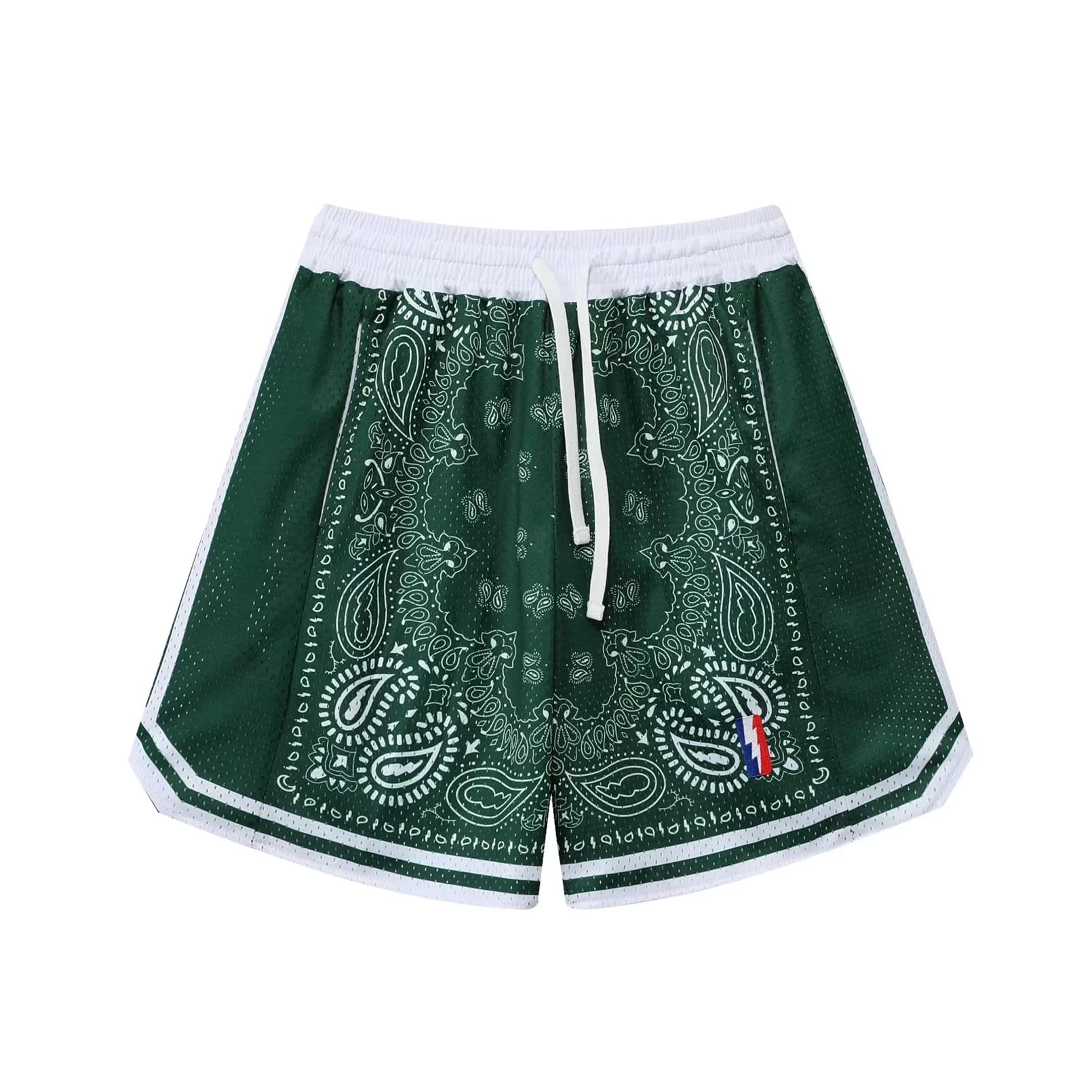 BOOMLEMEN Men's Basketball Shorts - Breathable Mesh Workout Shorts with Stylish Paisley Print for Running, Gym & Outdoor Sports | Comfortable Athletic Short Pants for Basketball, Jogging & Training