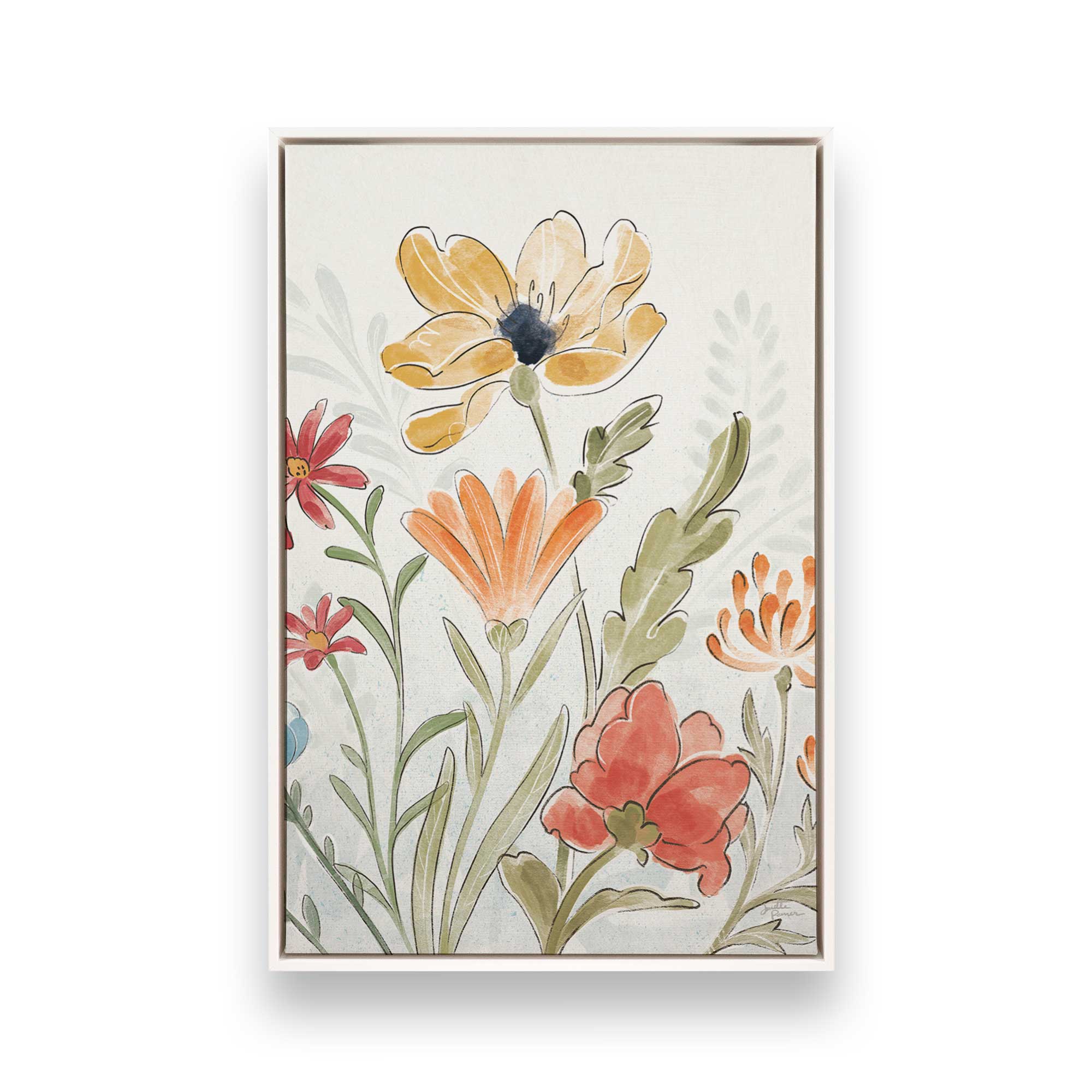 Garden Melody in Bloom III - Floral Canvas Wall Art Print for Home & Office Decor | Perfect for Living Room, Bedroom, or Gift