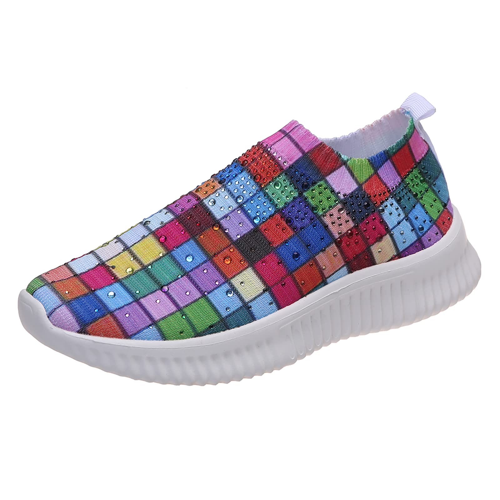 **Women's Red Mesh Breathable Slip-On Sneakers - Casual Fashion Shoes for Walking, Running & Everyday Wear**