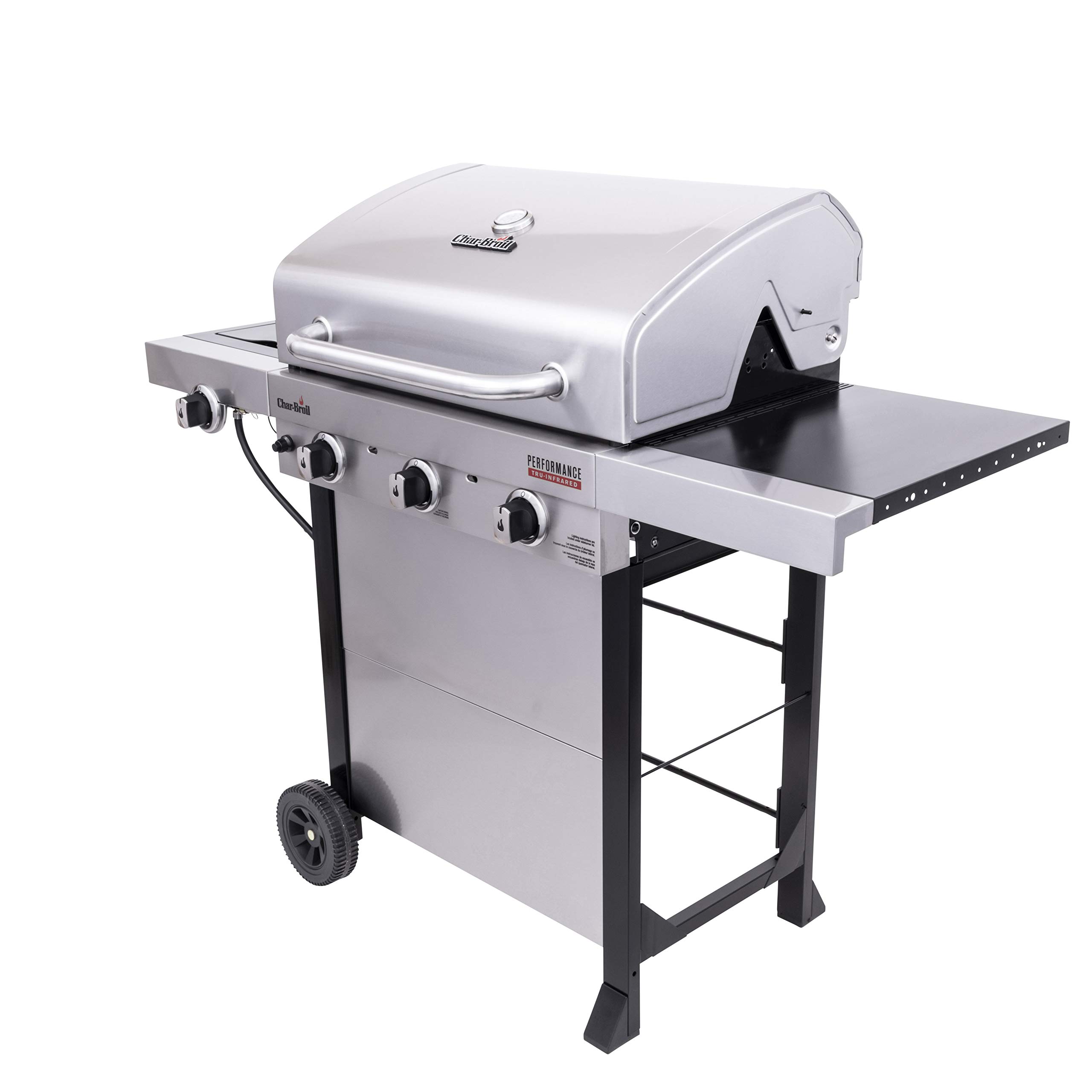 Char-Broil Performance Series TRU-Infrared 3-Burner Propane Gas Grill with Side Burner - Stainless Steel Outdoor BBQ Grill for Backyard, Patio & Tailgating (Model 463370719)