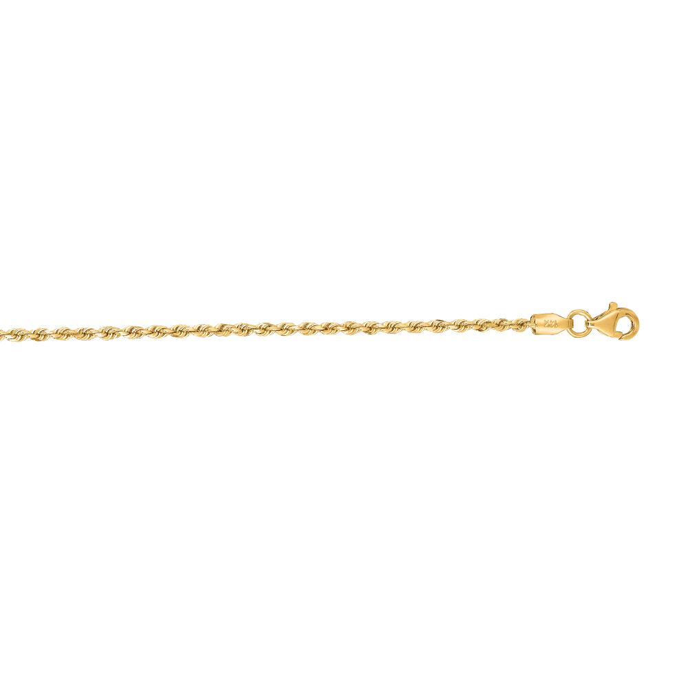 10K Gold 1.8mm Solid Diamond Cut Royal Rope Chain Necklace for Men & Women - Perfect for Everyday Wear, Special Occasions & Gifts