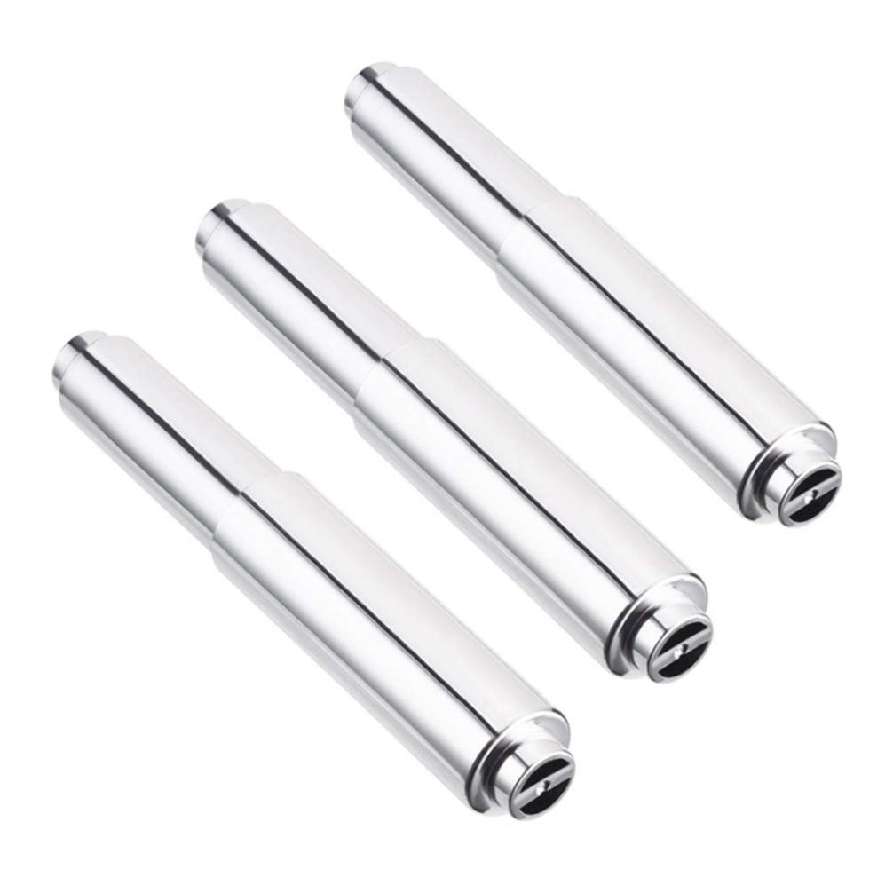 TOPBATHY 3-Pack Spring-Loaded Toilet Paper Holder - Zinc Alloy Telescopic Paper Roll Stand for Bathroom & Kitchen - Space-Saving Tissue Organizer for Home, Office, and RV Use