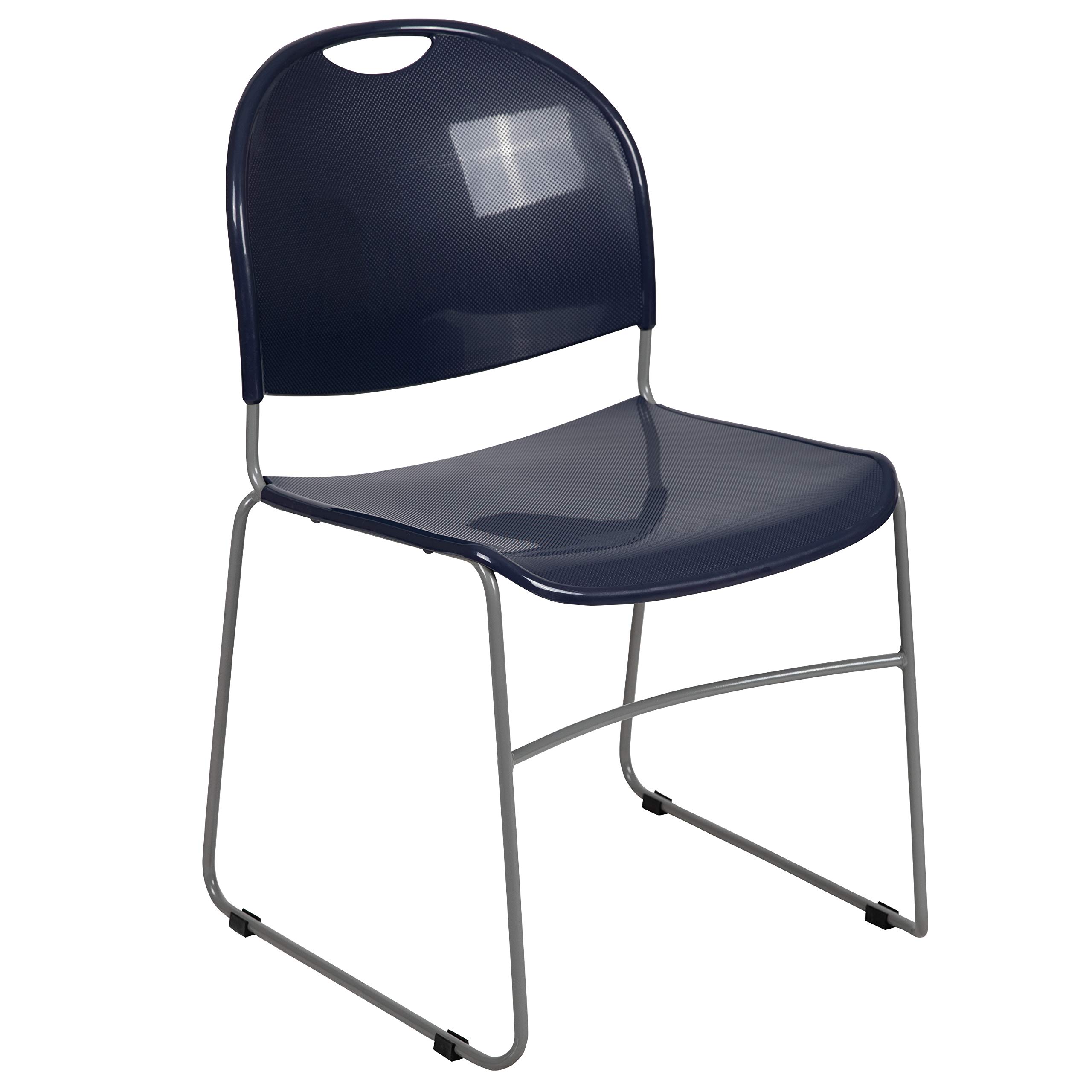 EMMA + OLIVER Navy Blue Ultra-Compact Stackable School Chair - Office Guest Chair, Student Desk Chair for Classroom, Home Study & Small Spaces