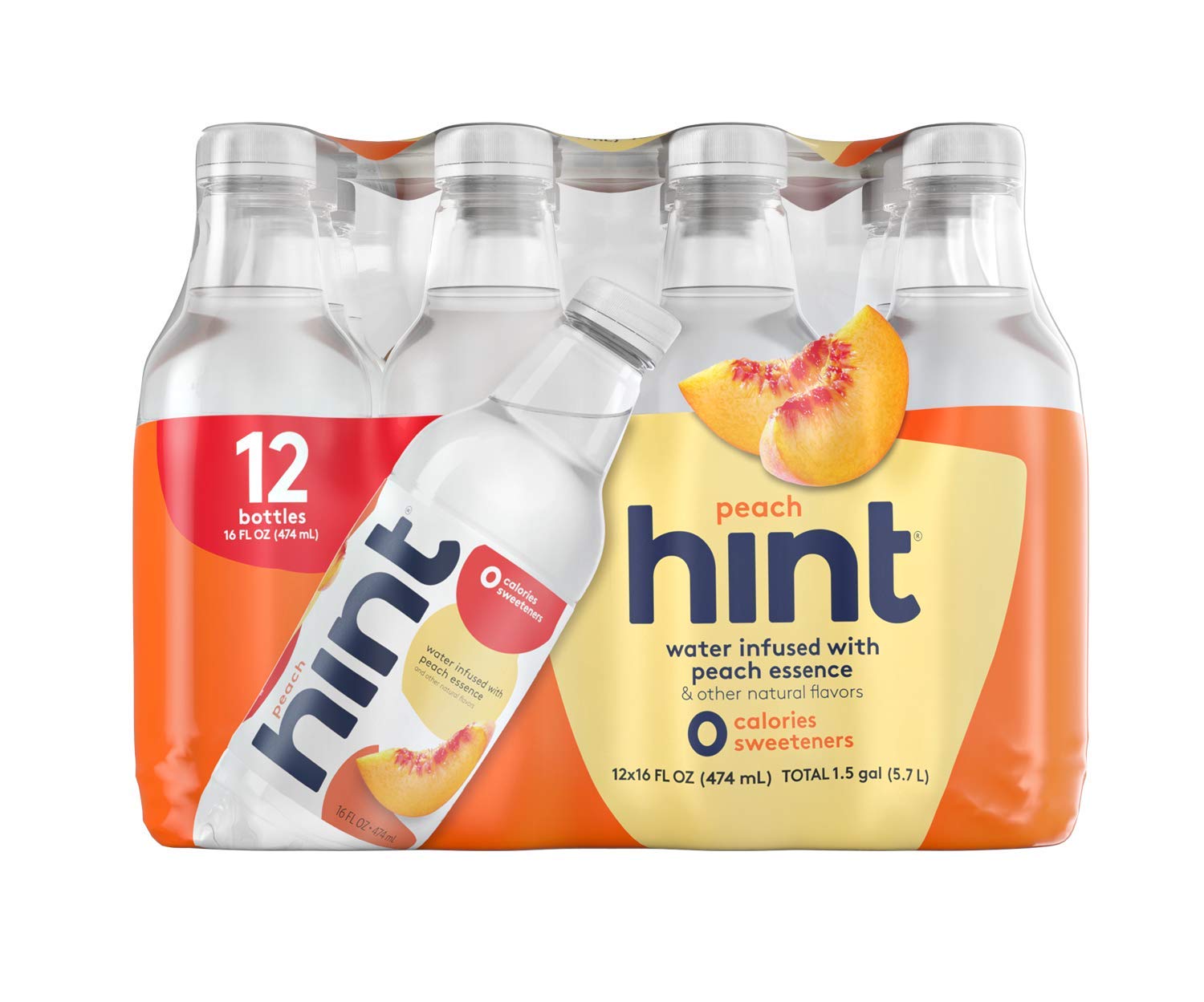 **Hint Water Peach & Raspberry Variety Pack (24 Bottles) - 12 Peach & 12 Raspberry, Zero Calories, Zero Sugar, No Artificial Sweeteners, 16 fl oz - Perfect for Hydration, Office, Gym & Healthy Lifestyle**