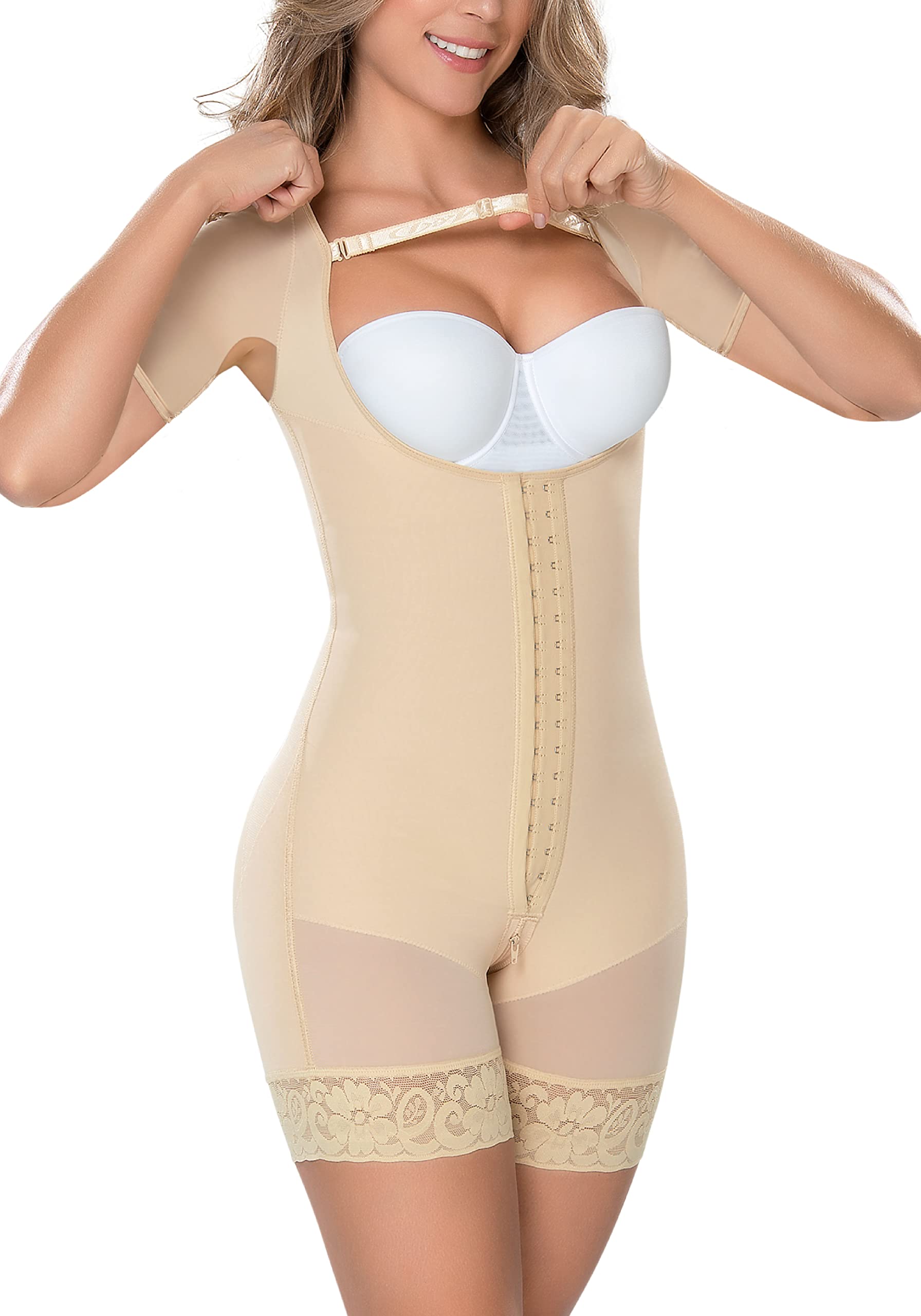M&D 0164 Firm Body Shaper Mid Thigh Bodysuit Girdle - Colombian Shapewear for Tummy Control & Waist Slimming | Perfect for Wedding, Special Occasions & Everyday Wear